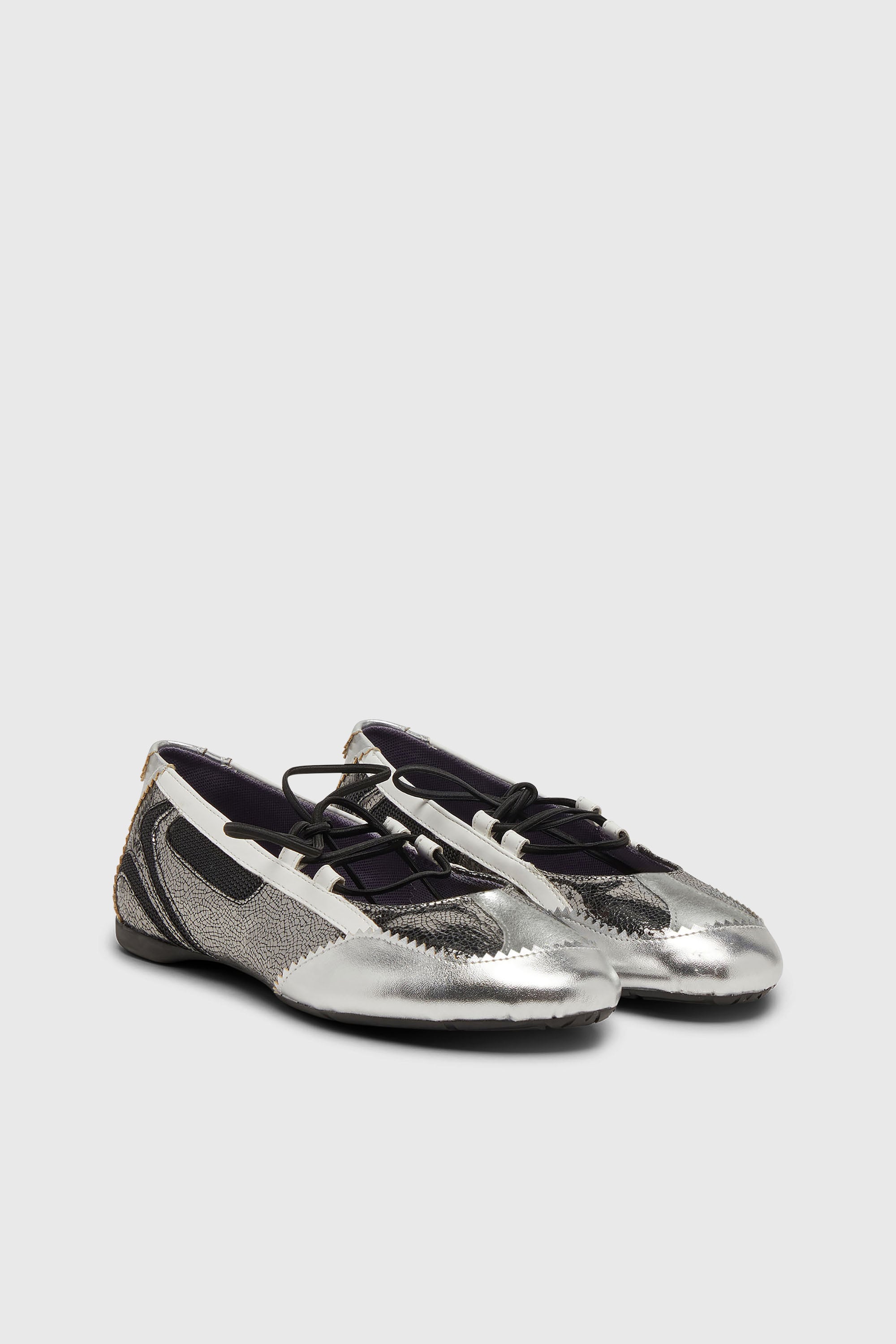 Diesel - D-MILE BALLERINA LACE UP W, Female's レースアップスニーカー in シルバー/ブラック - 2
