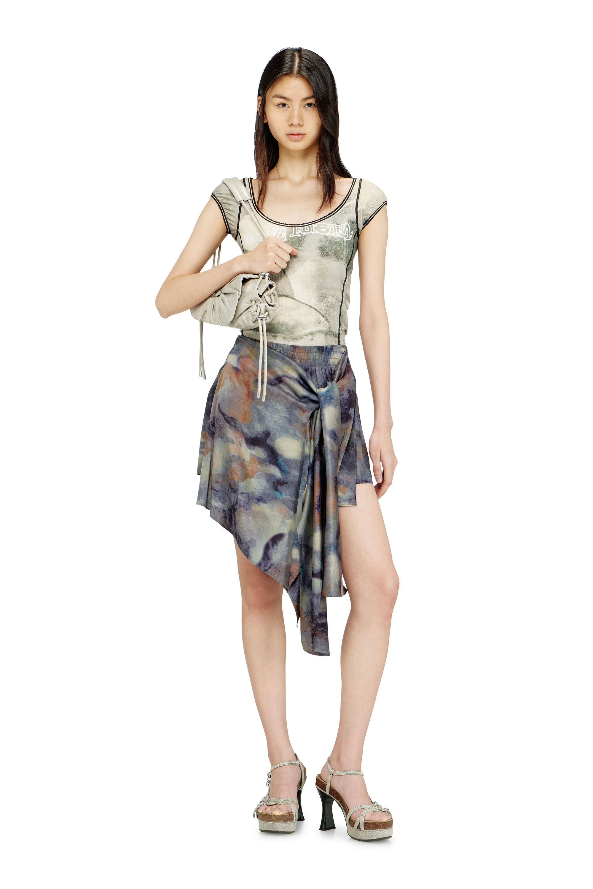 Diesel - T-ICATY, Female's Jersey top with digital print in ブルー/グリーン - 2