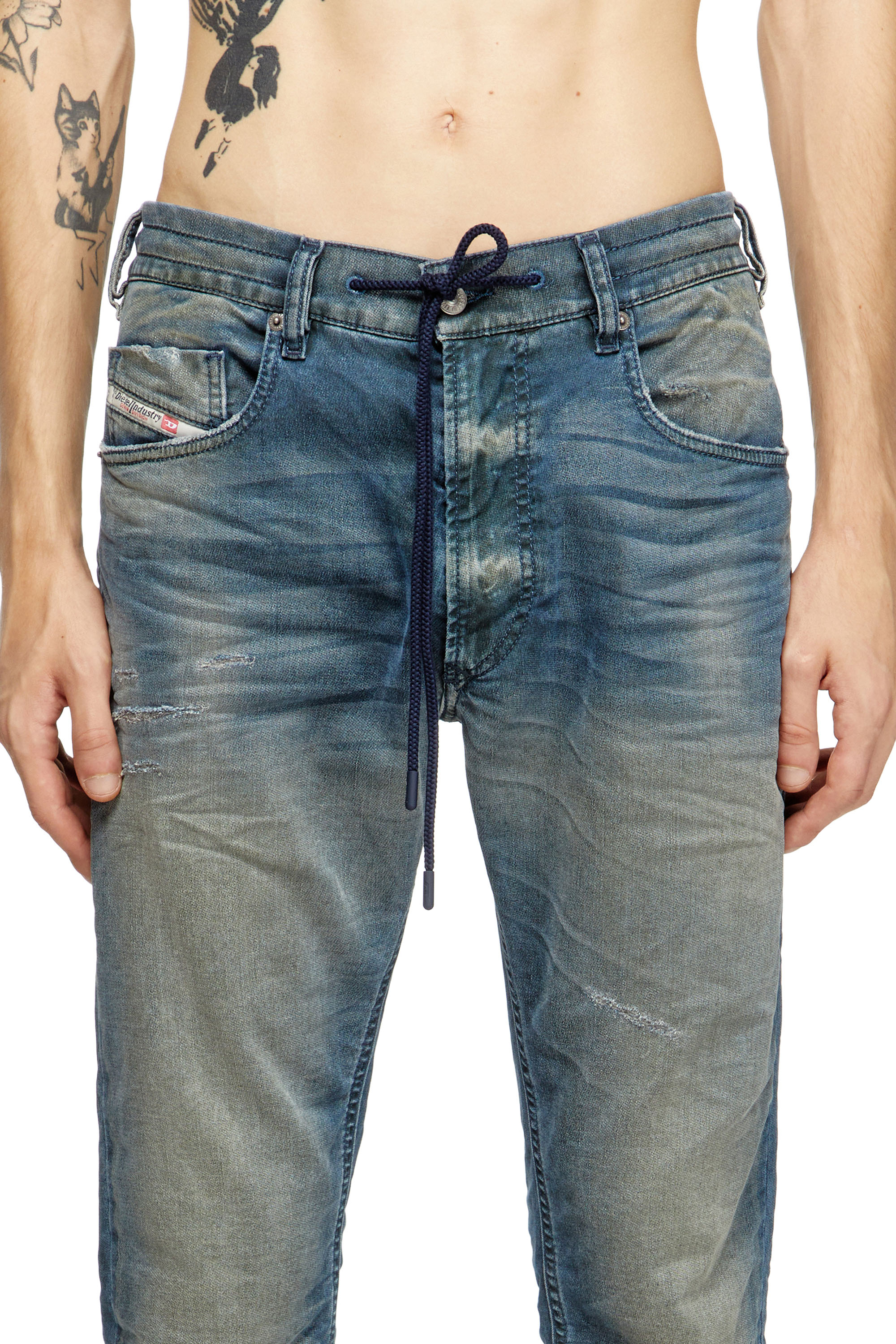 Diesel - Male's Regular 2032 D-Krooley Joggjeans&reg; 068SC, ダークブルー - 4