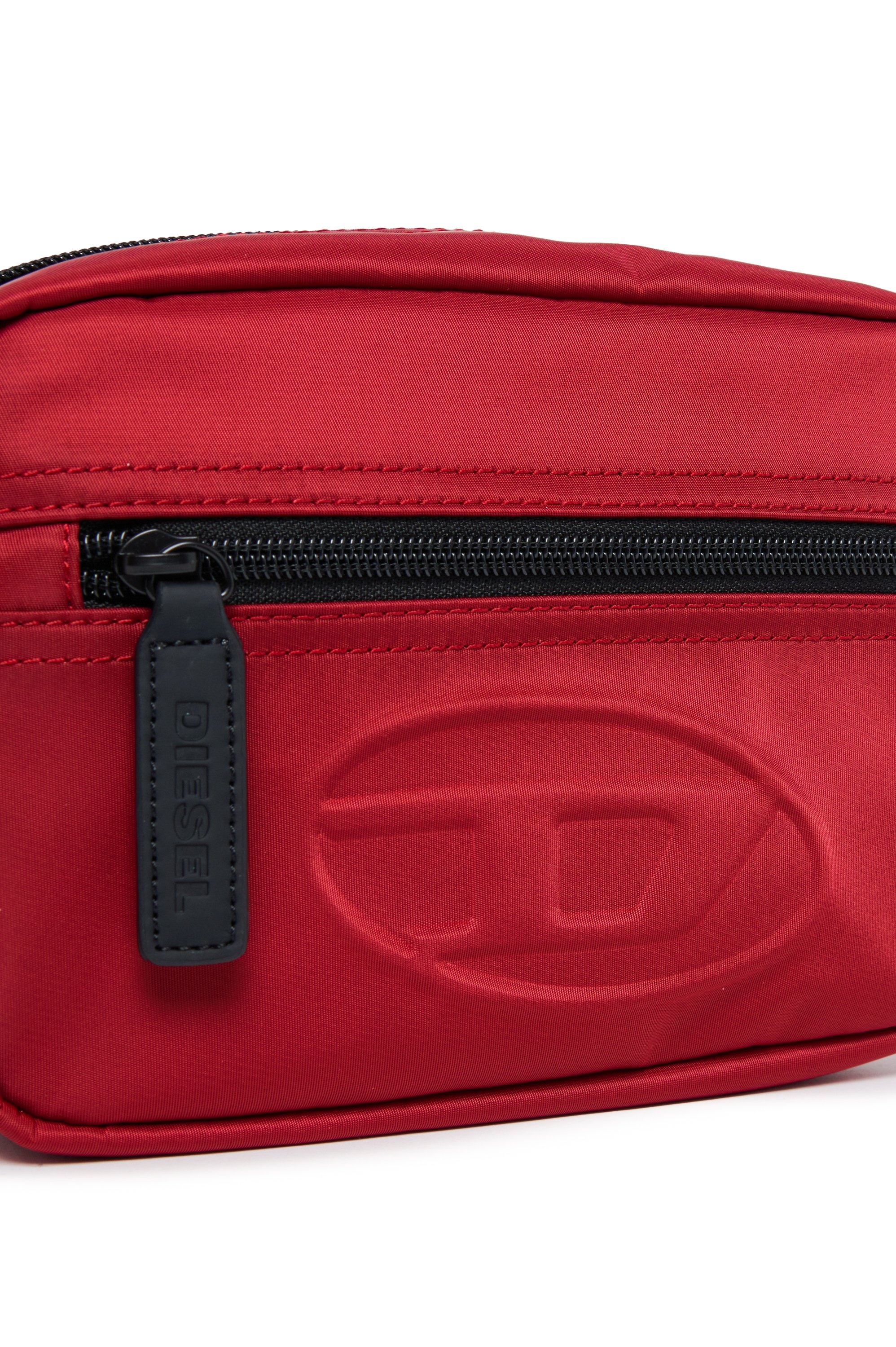 Diesel - WDEMBOSSED, Unisex's Nylon belt bag with embossed logo in レッド - 4