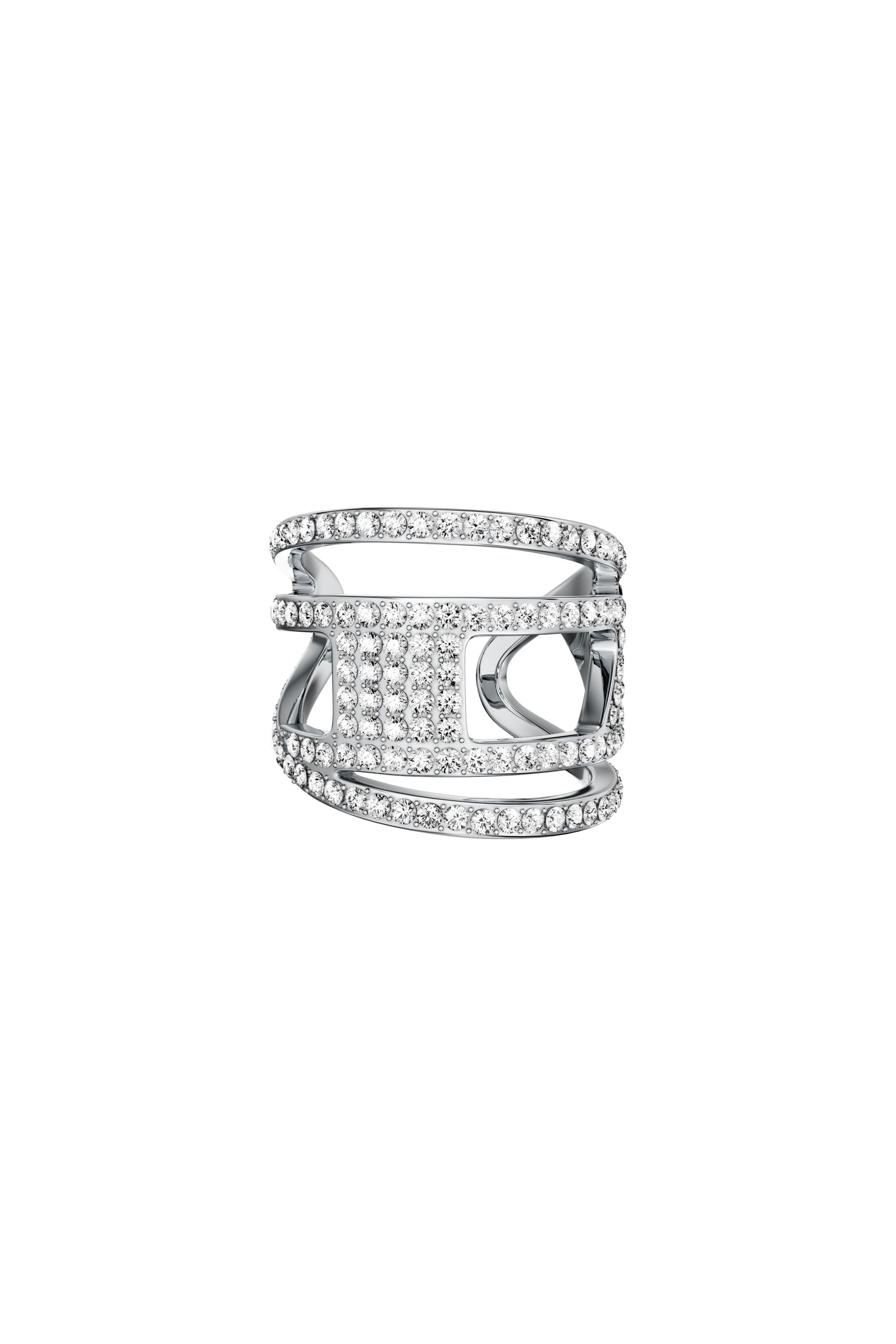 Diesel - DX1705040 JEWELLERY, Unisex's Stainless steel glitz D band ring in シルバー - 4