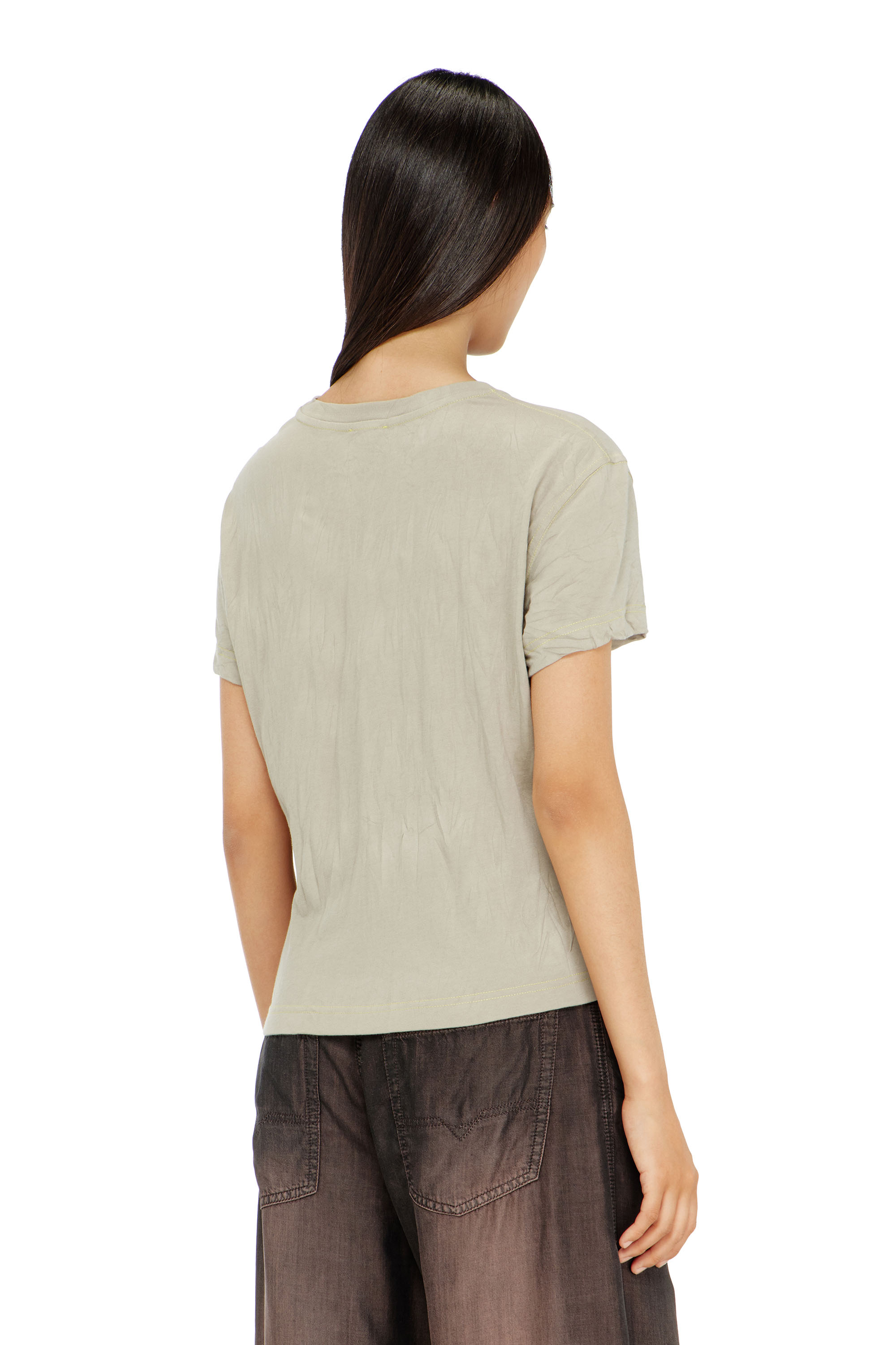 Diesel - T-ILA-AA5, Female's Tシャツ in ベージュ/ピンク - 4