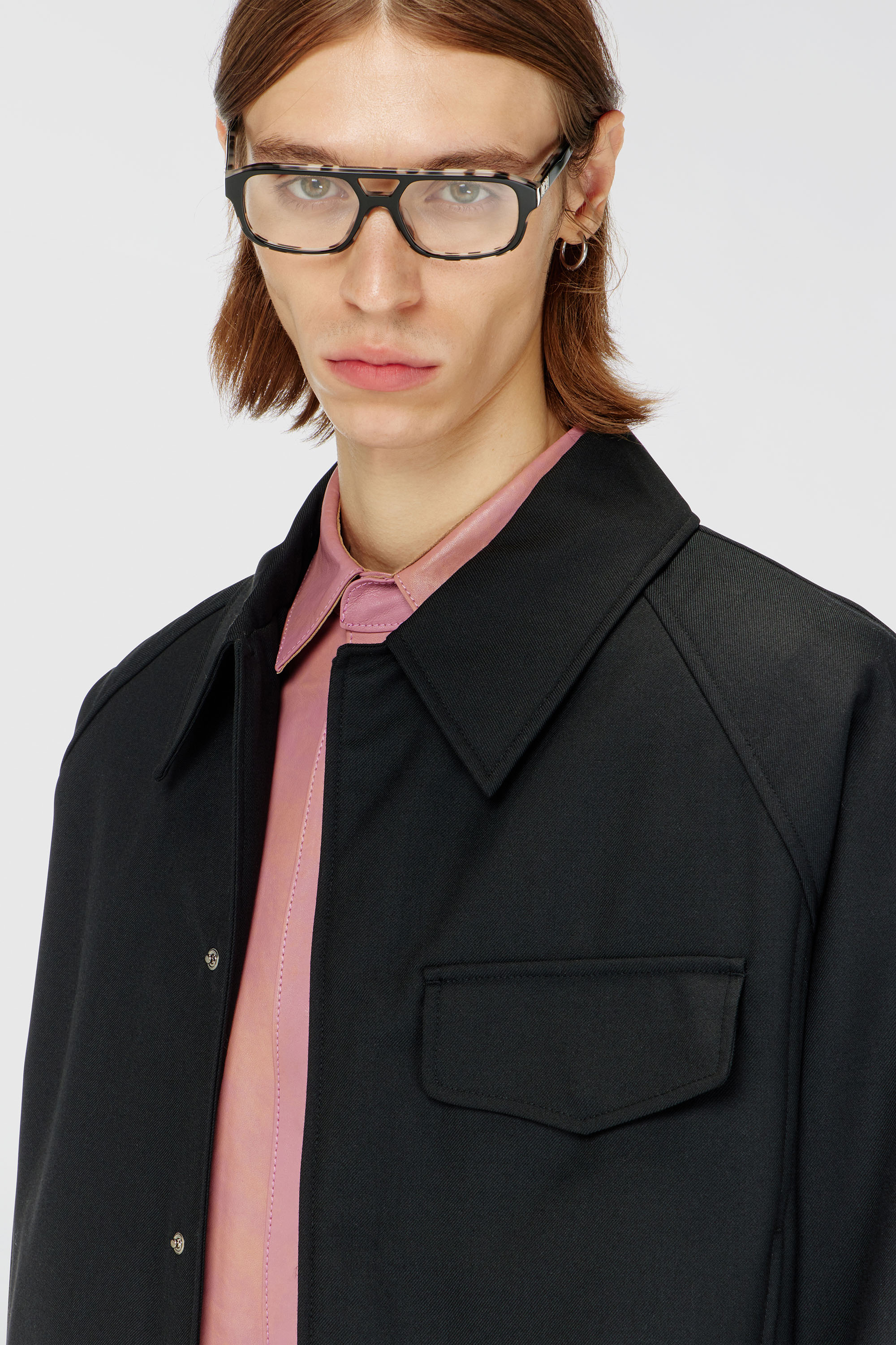 Diesel - J-ATTOR-COOL, Male's Gathered bomber jacket in wool blend in null - 4