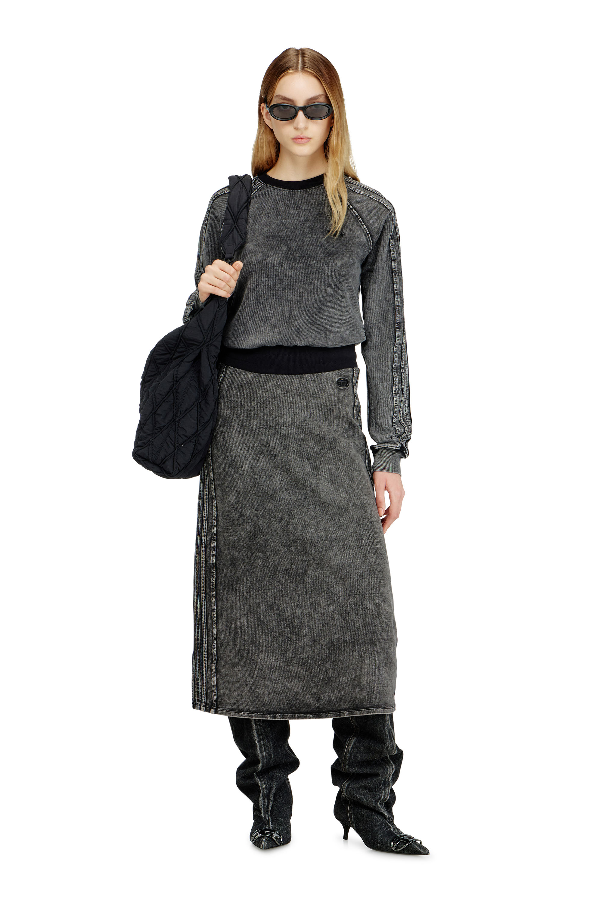 Diesel - F-ALPY, Female's プルオーバースウェット in ダークグレー - 1