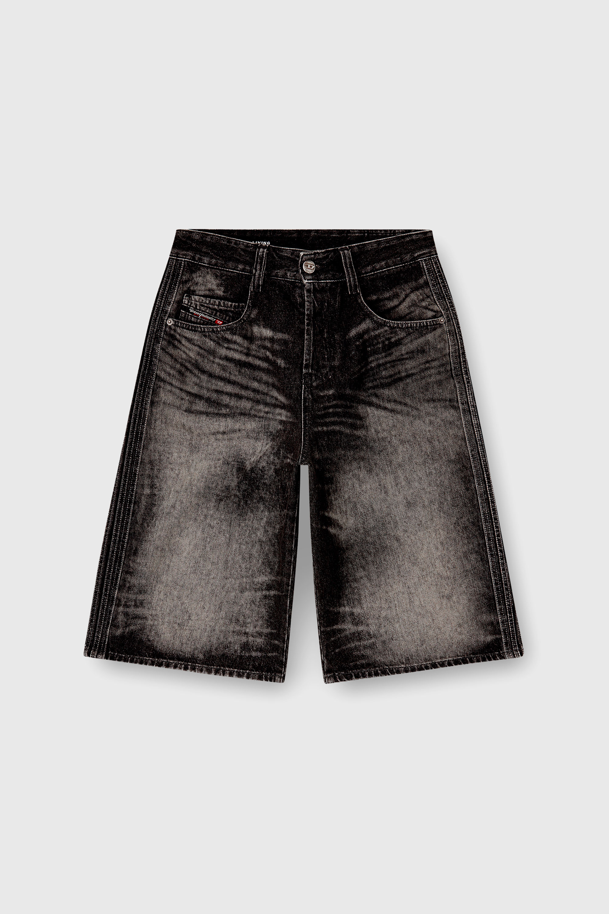 Diesel - D-ENIM-M-SHORT-S, Unisex's デニムショートパンツ in ブラック - 3