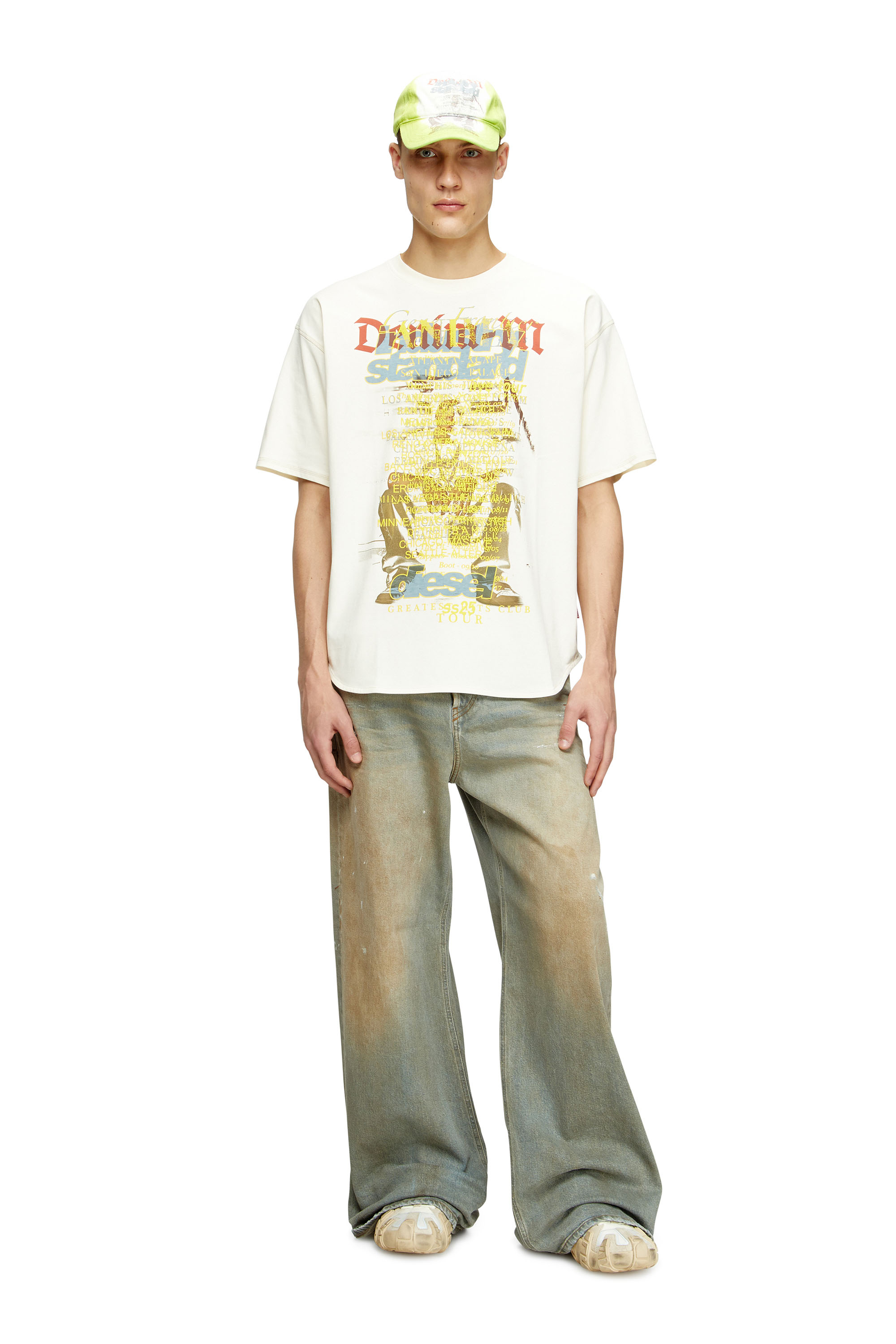 Diesel - T-BIX-AA, Unisex's T-shirt with lyrics print in ホワイト - 1