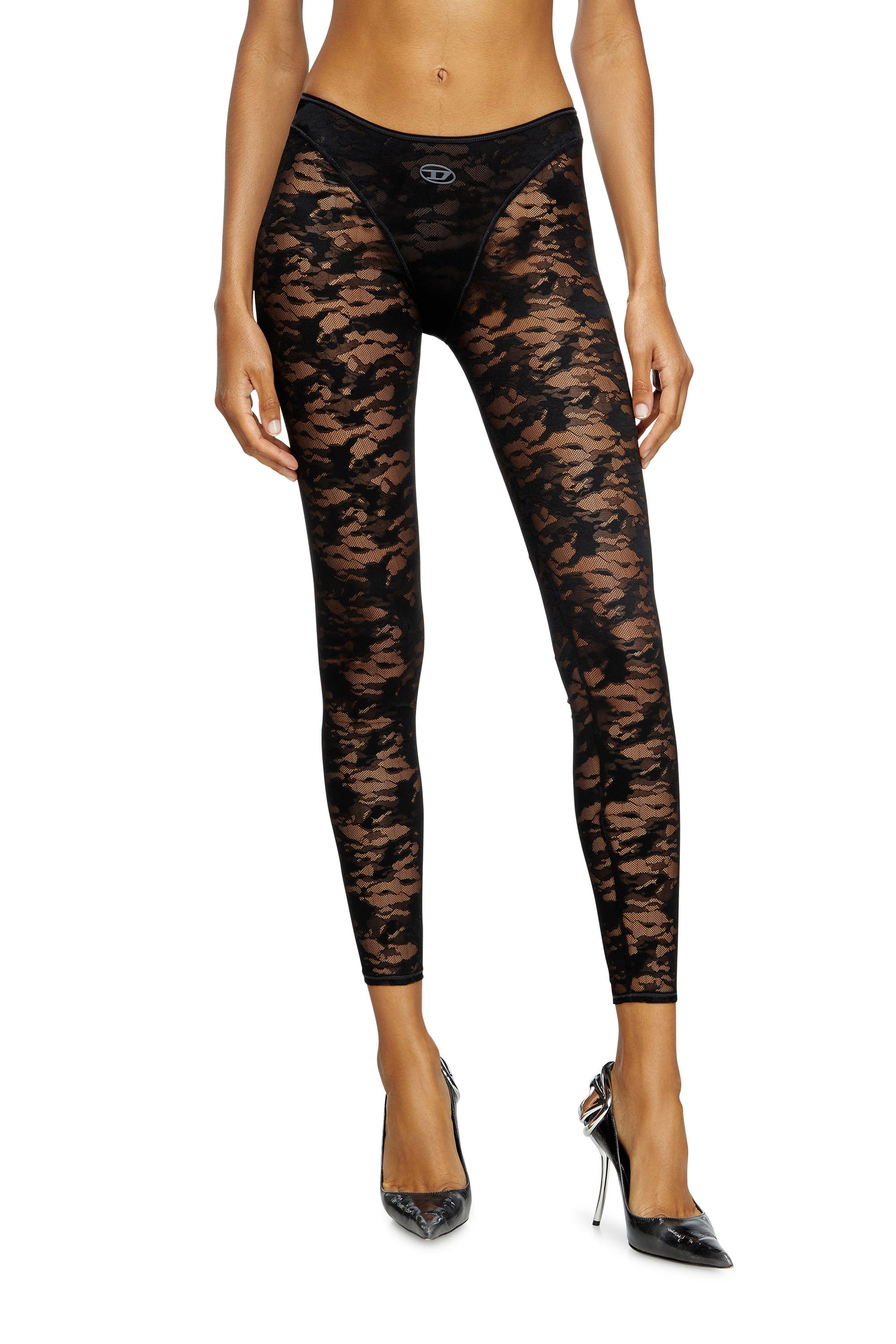 Diesel - CLAIRE-UTLT, Female's Camo lace leggings in ブラック - 2