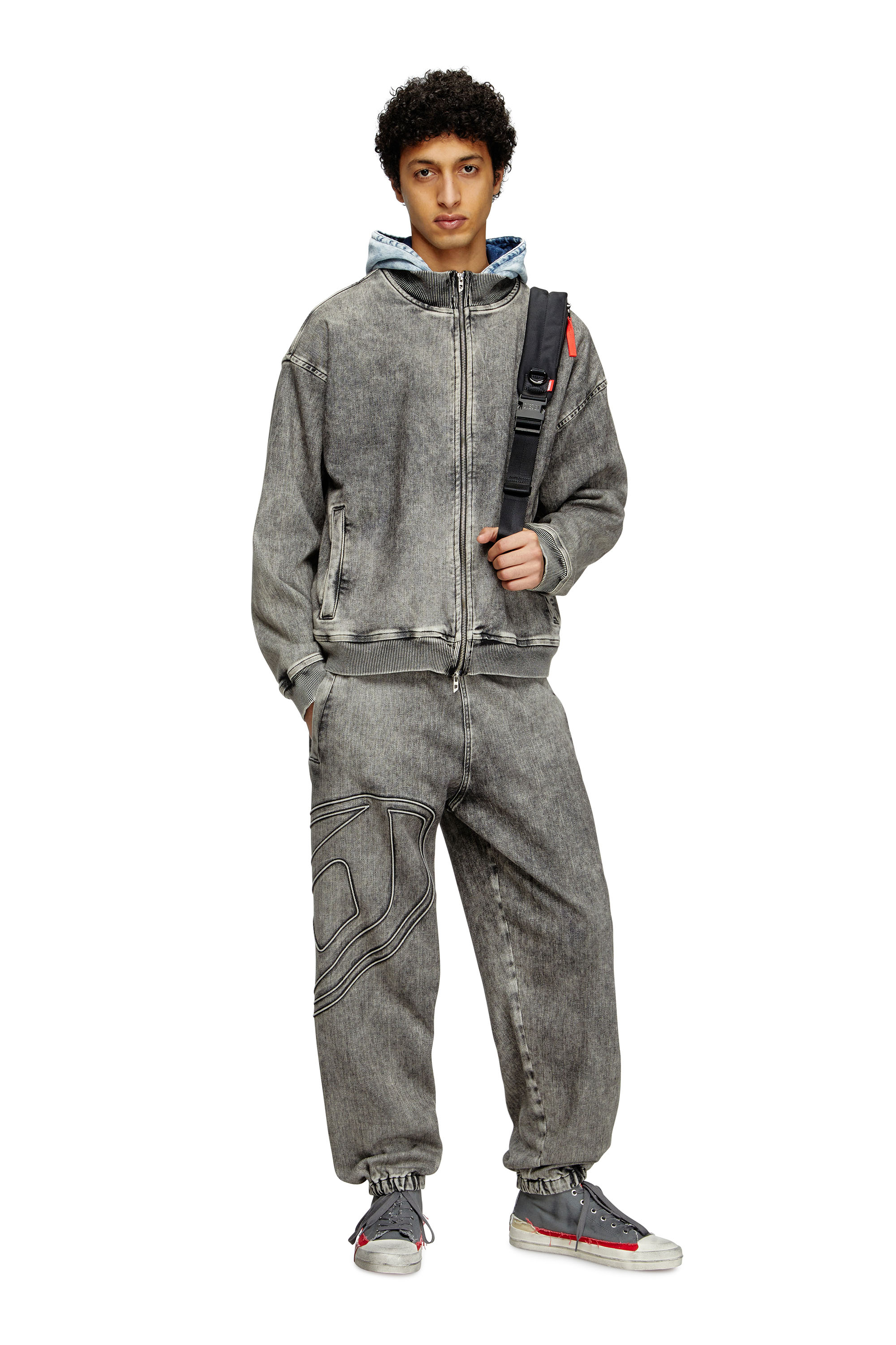 Diesel - Unisex's Slim D-Pint Track Denim 0ABDA, ブラック/ダークグレー - 1