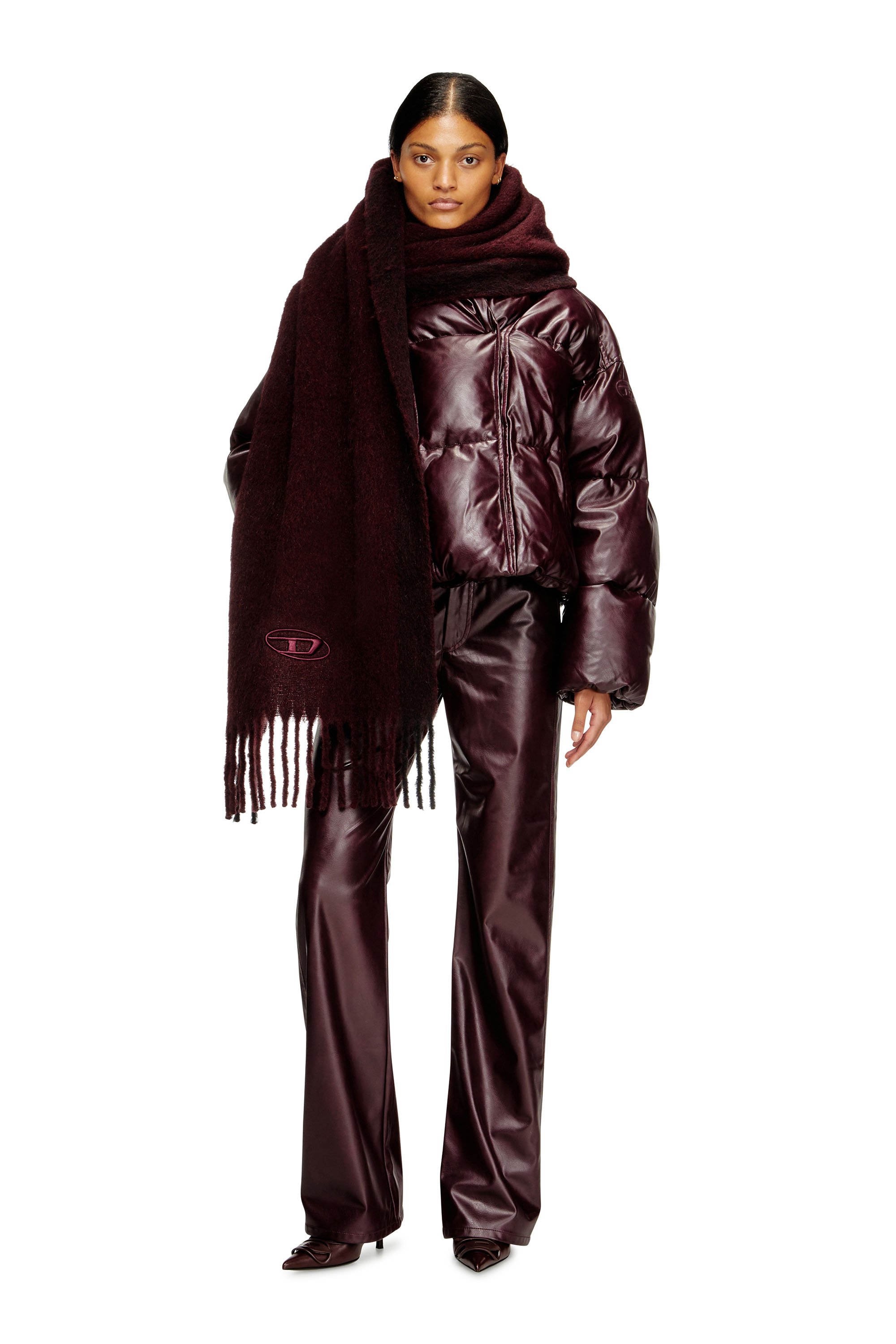 Diesel - FR-S-OLID, Unisex's ウール スカーフ in バーガンディー - 4