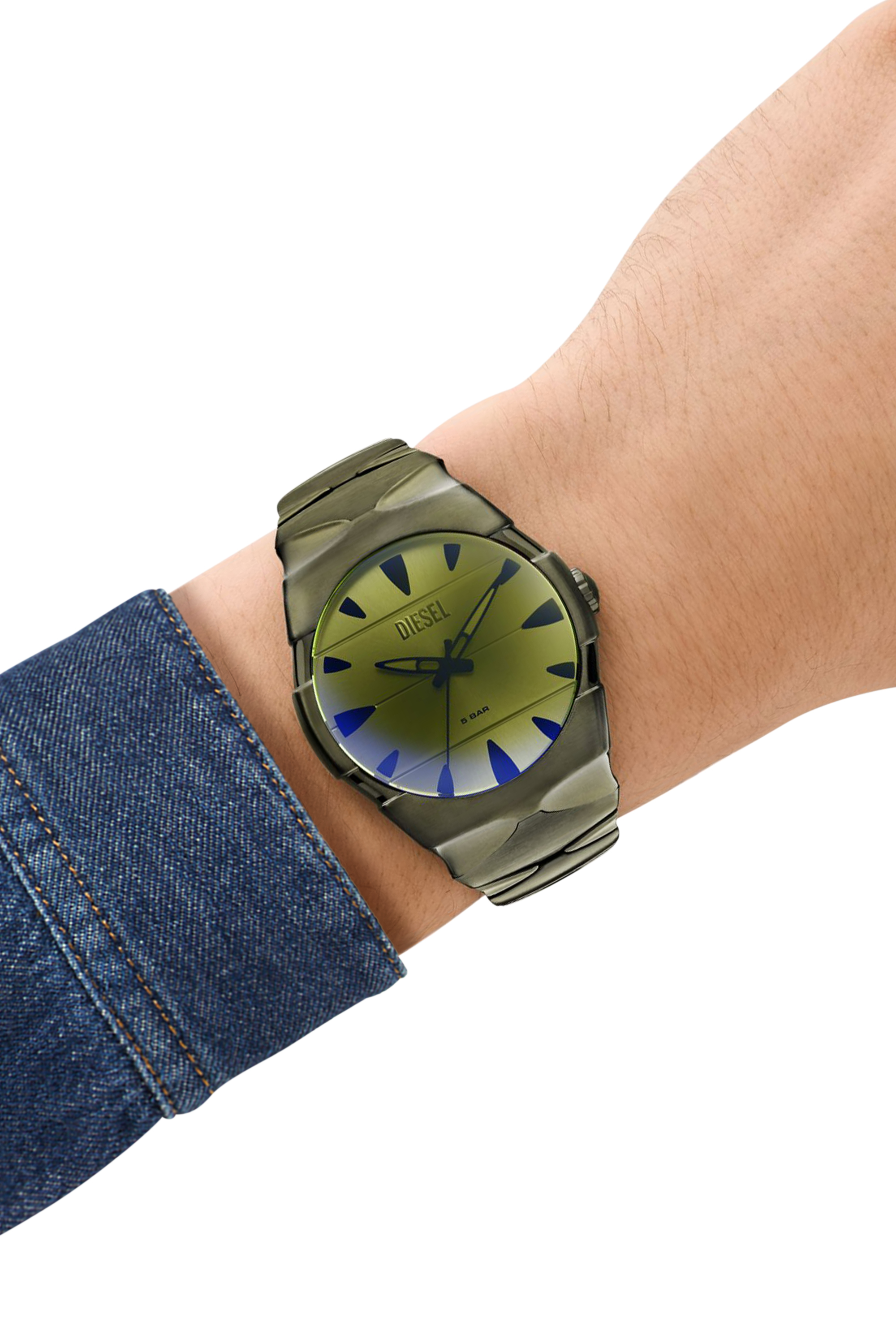 Diesel - DZ2215, Male's D-Sruptor Stainless Steel Watch in グリーン - 5