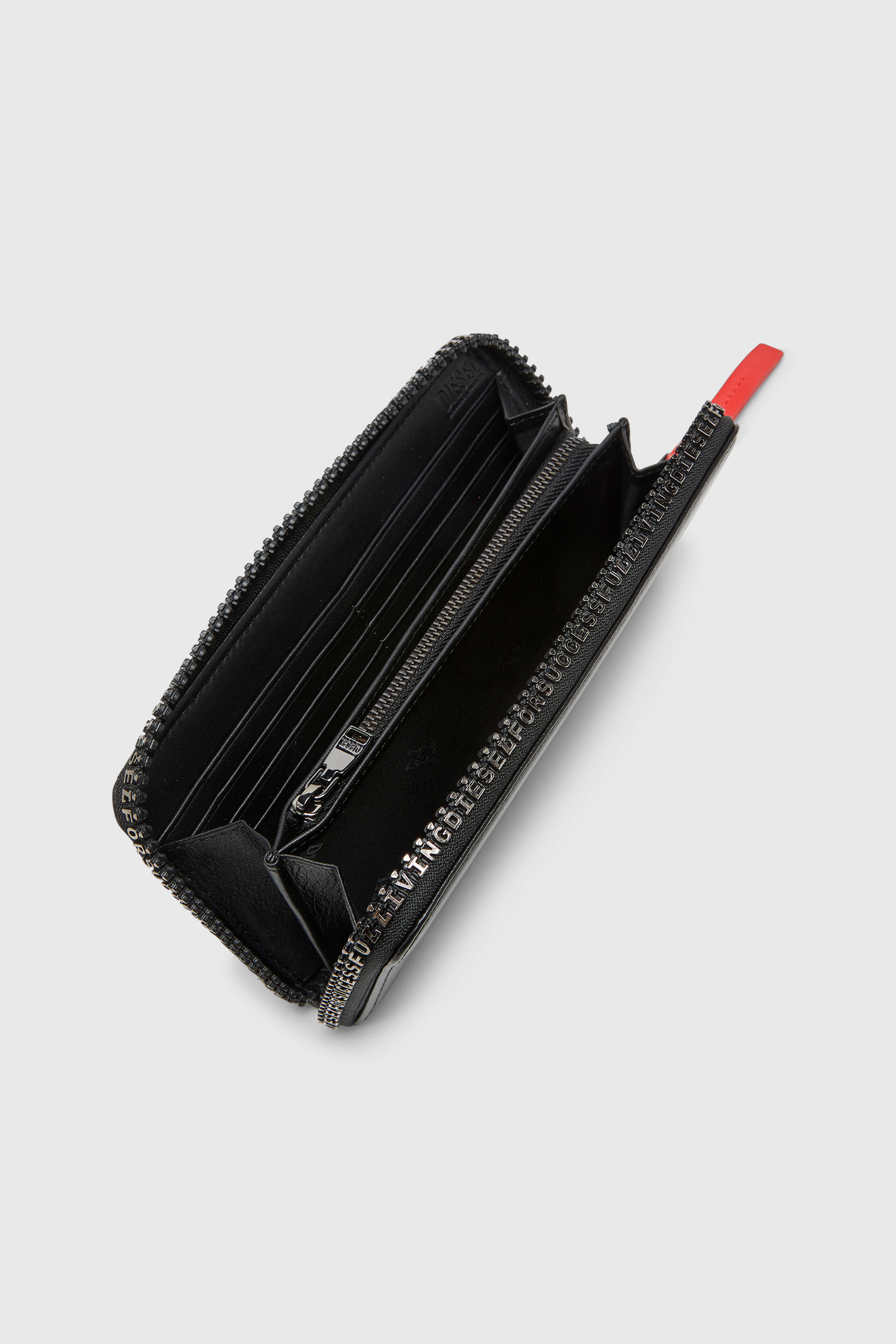 ZIP-D CONTINETAL L Long leather wallet with logo zip｜ブラック