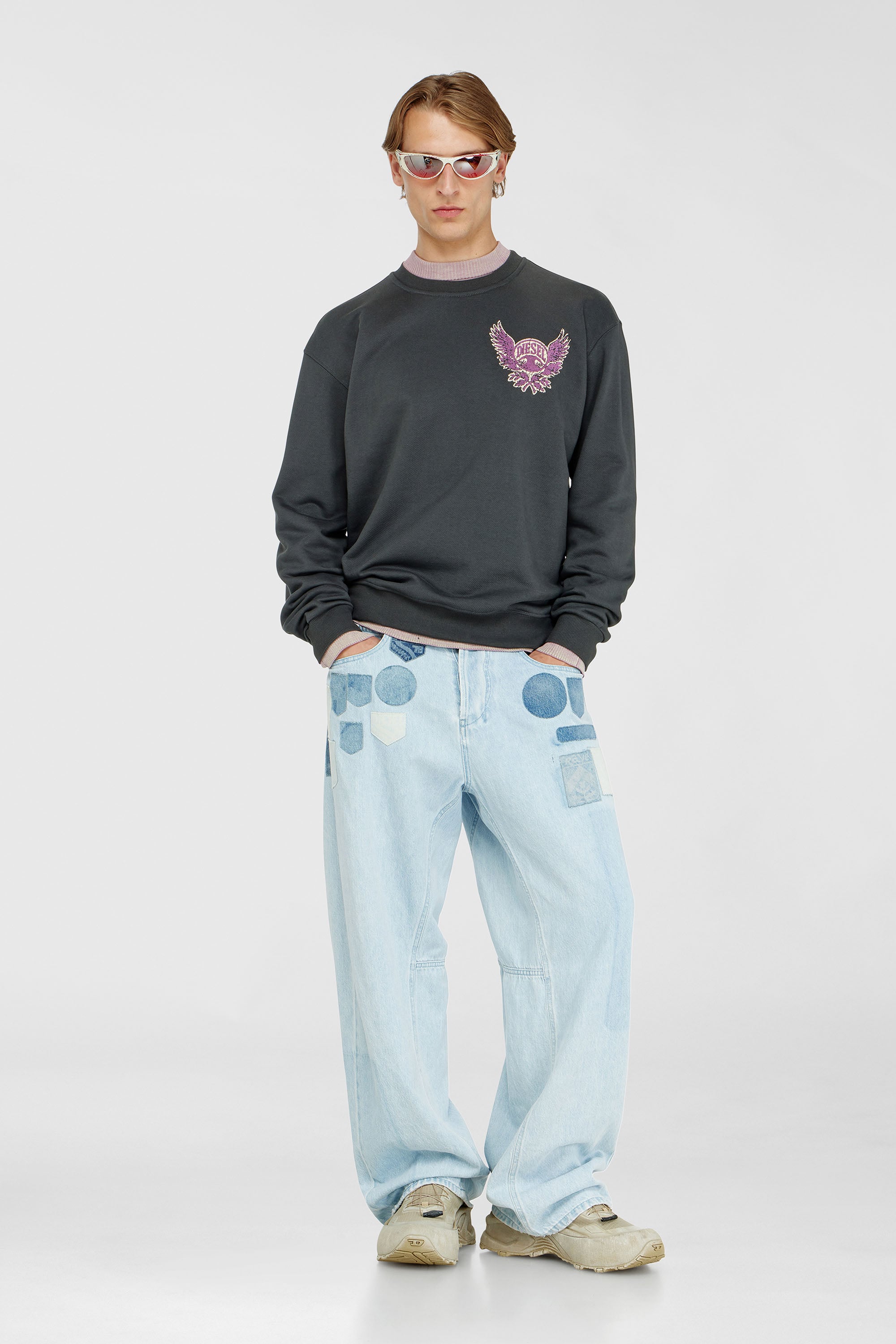 Diesel - S-NORM-AA2, Male's プルオーバースウェット in グレー - 1