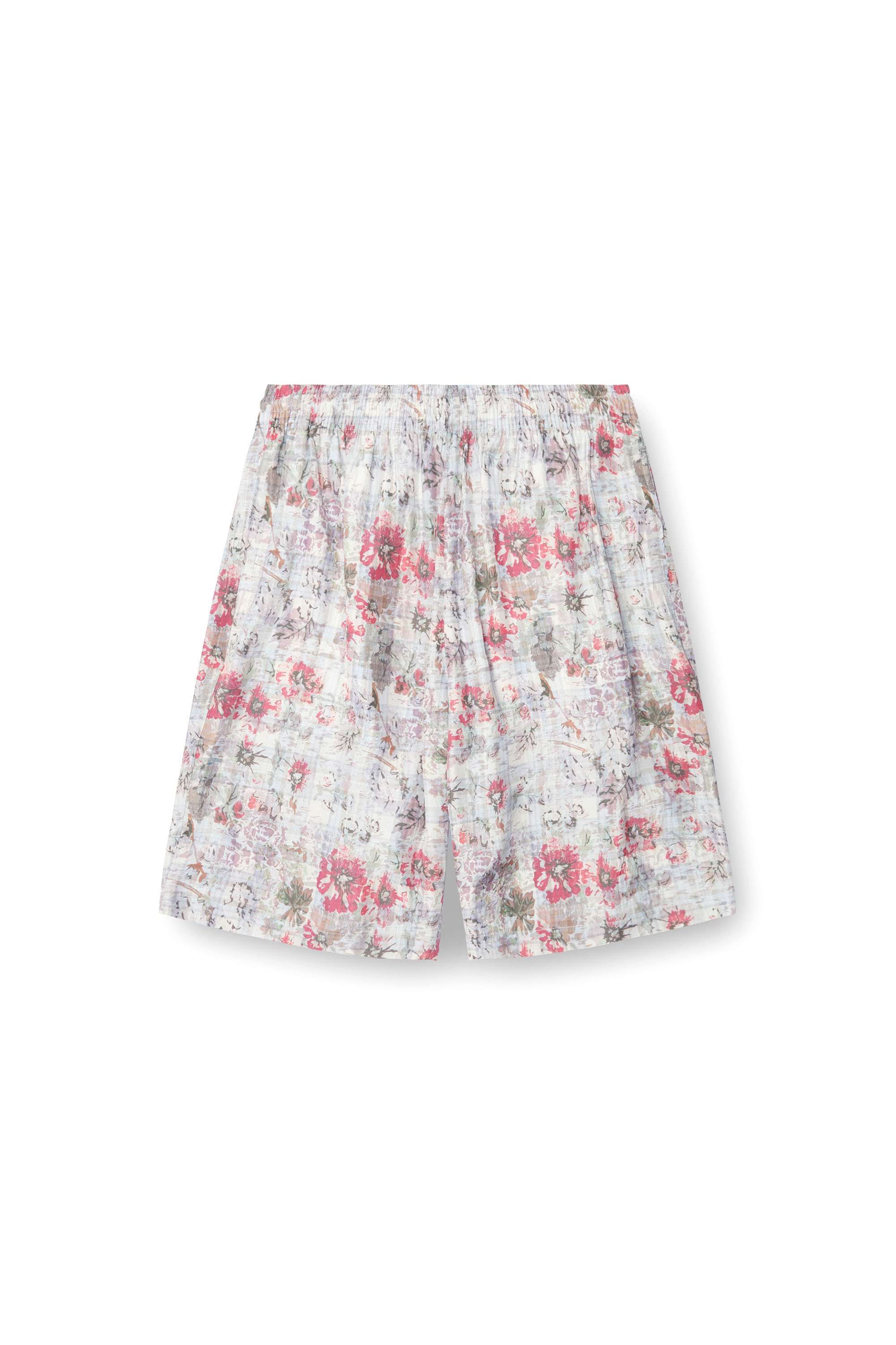 Diesel - P-LEYS, Male's Acetate shorts with floral print in ブルー/ピンク - 3