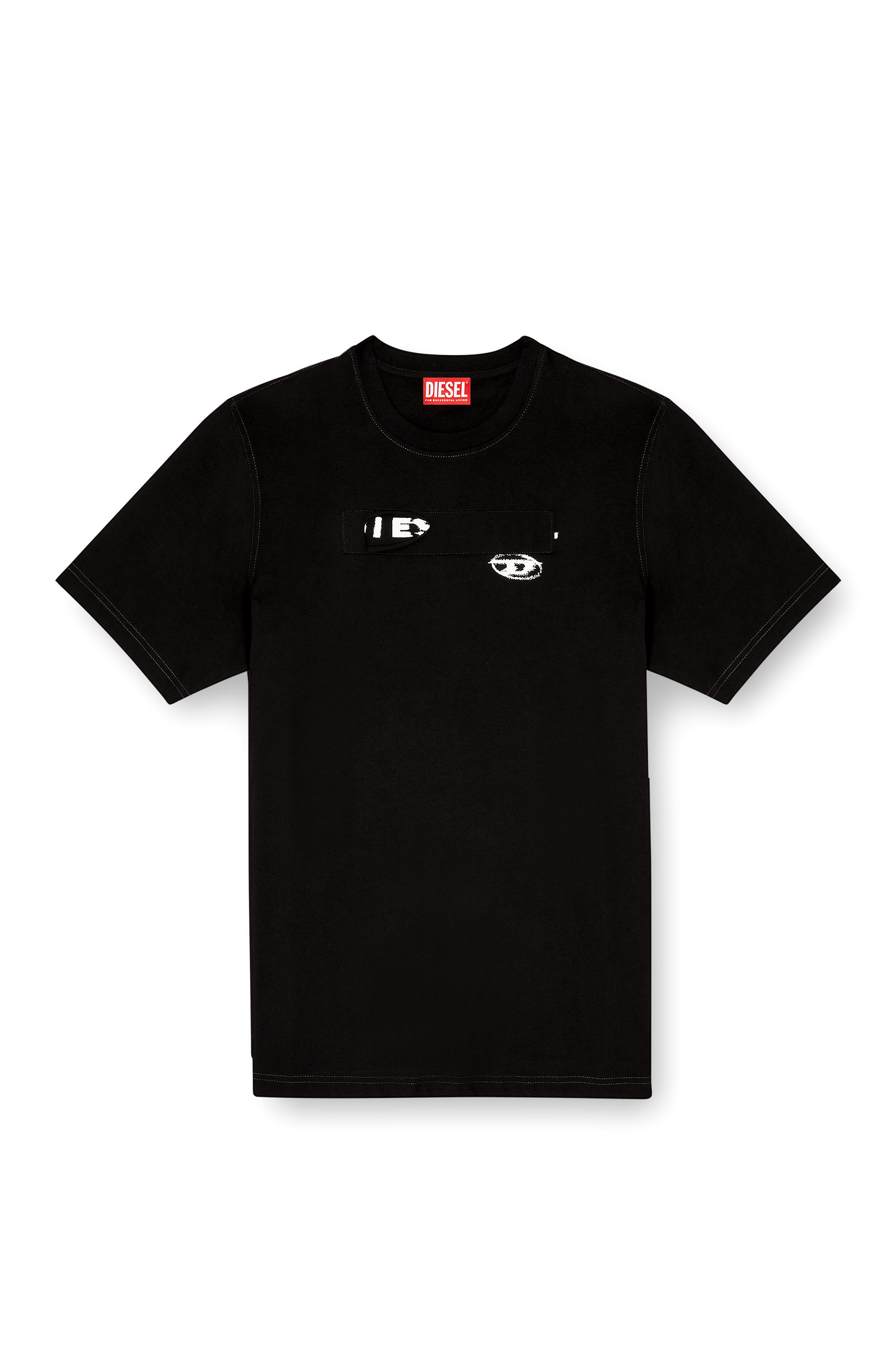 Diesel - T-ADJUST-V8, Male's Tシャツ in ブラック - 2