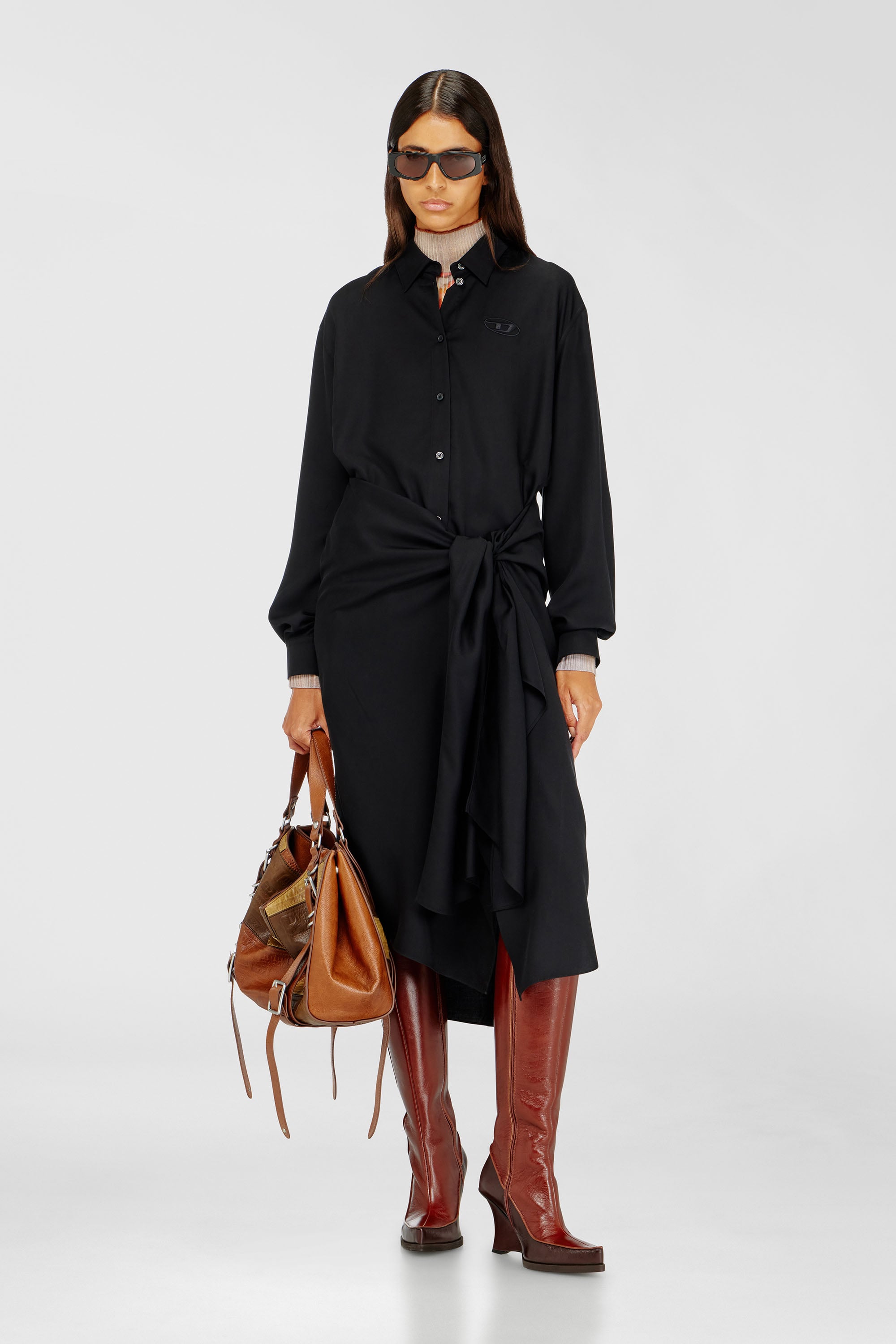 Diesel - D-ILETTA-S1, Female's 長袖ドレス in ブラック - 1