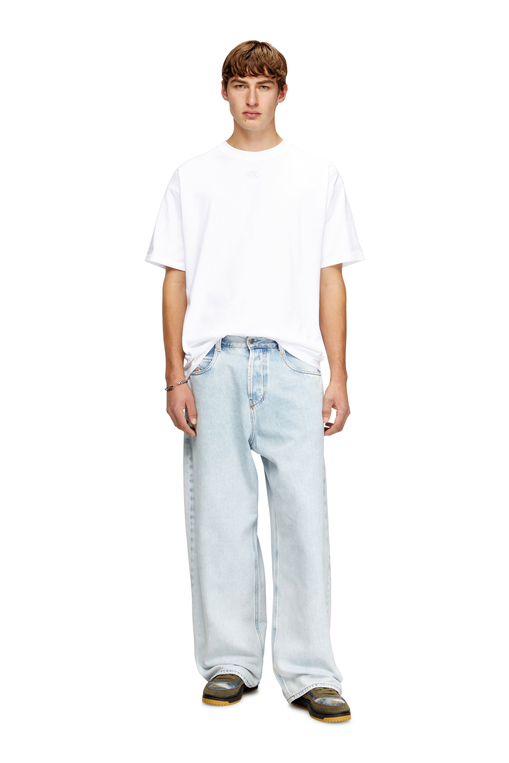 Diesel - T-LUCIEN-IHBI, Male's Relaxed T-shirt in organic cotton in ホワイト - 2