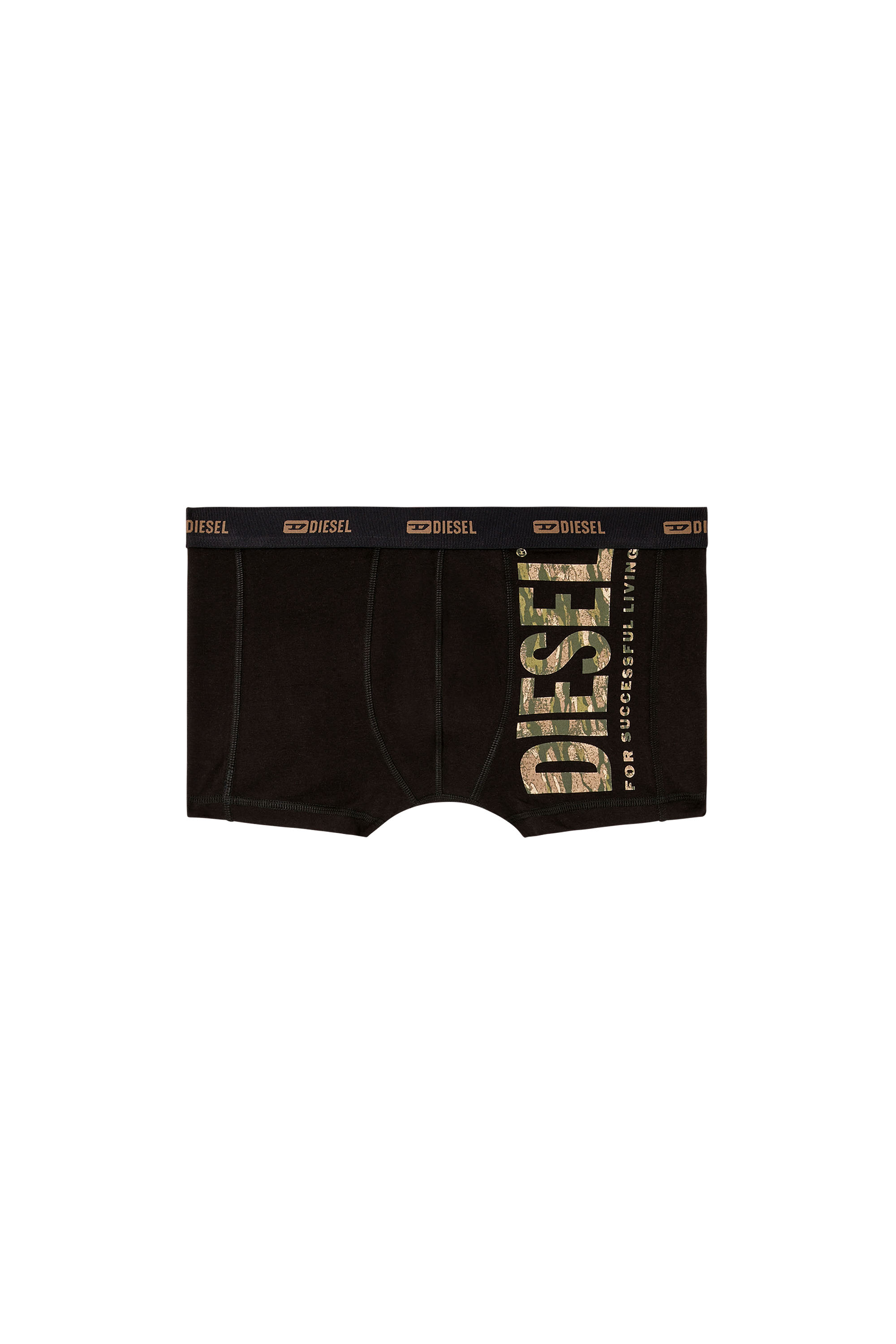 Diesel - DAMIEN-UTLT, Male's Boxer briefs with side camo logo in ブラック/グリーン - 4