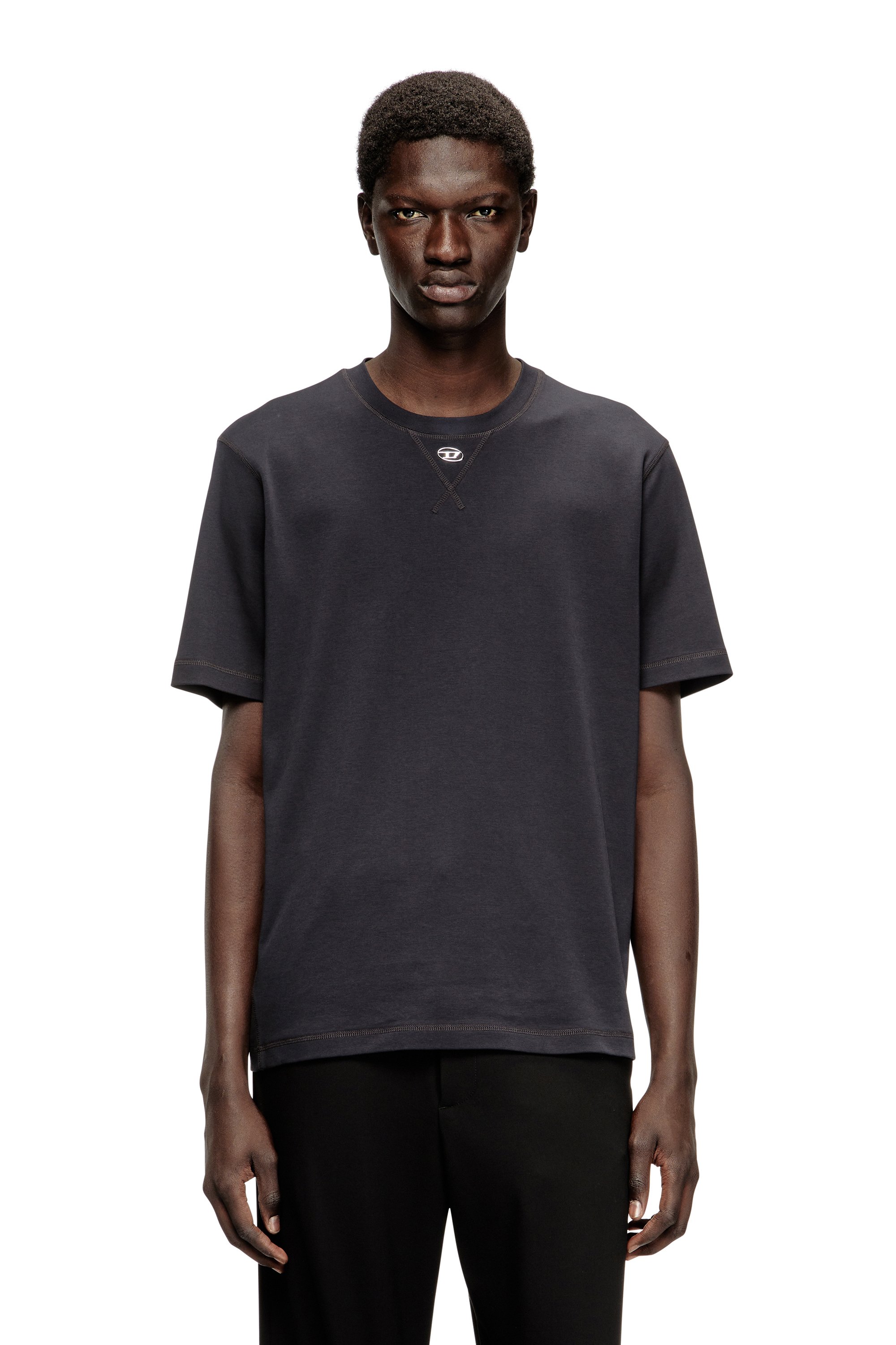 Diesel - T-MADJUST-TR, Male's Tシャツ in ダークグレー - 1