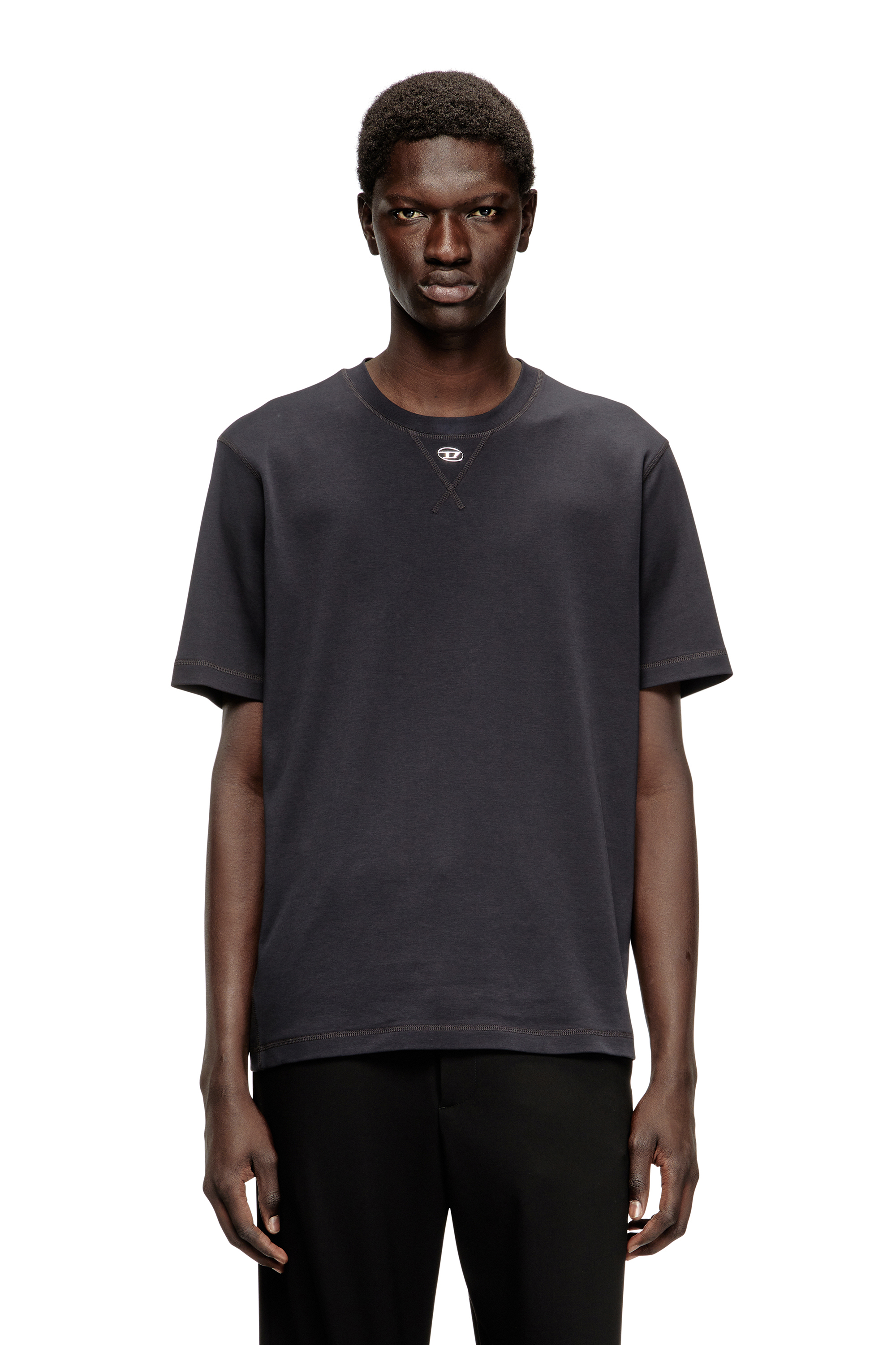 Diesel - T-MADJUST-TR, Male's Tシャツ in ダークグレー - 3