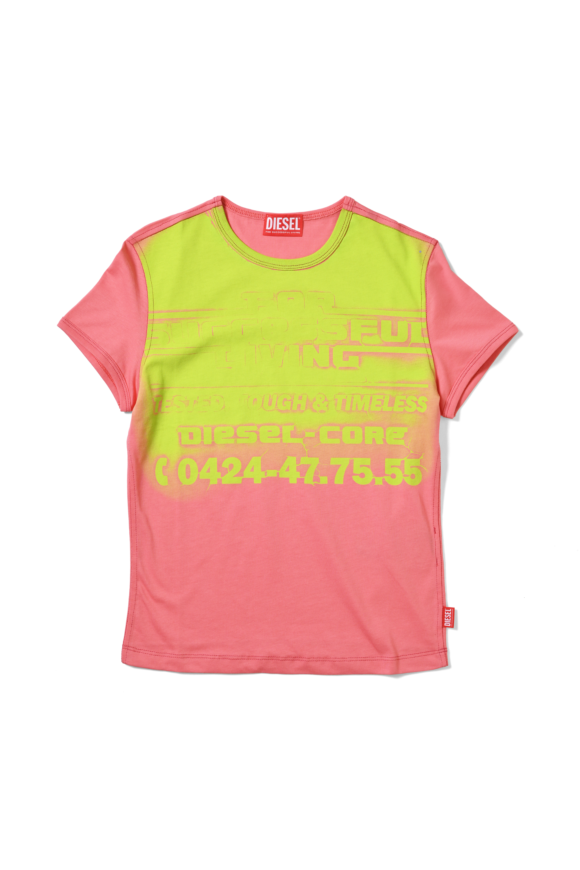 Diesel - T-SHIRT, Male's T-SHIRT in ピンク / ホワイト - 1