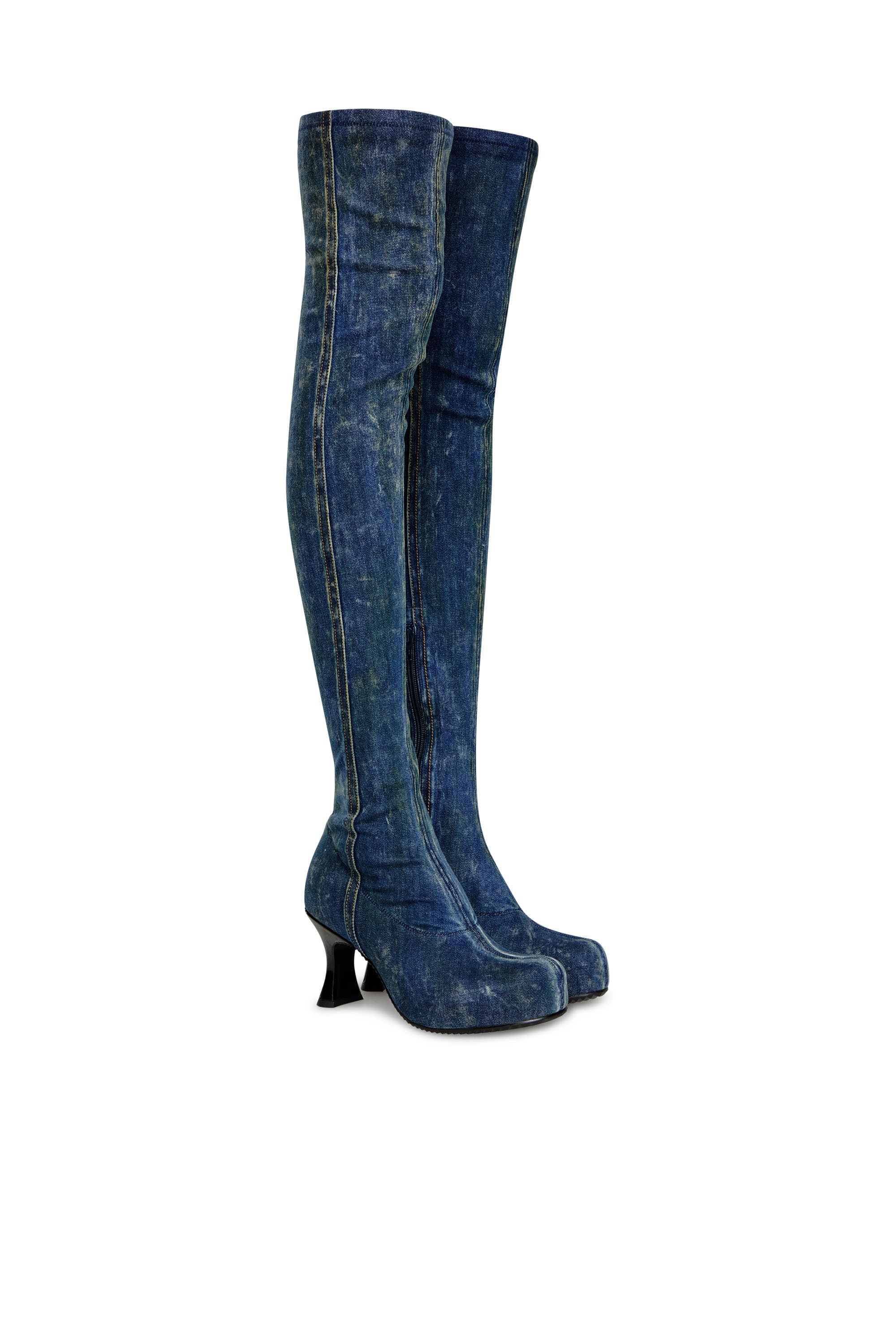 Diesel - D-WOODSTOCK TBT, Female's D-Woodstock-Over-the-knee boots in denim in ダークブルー - 2