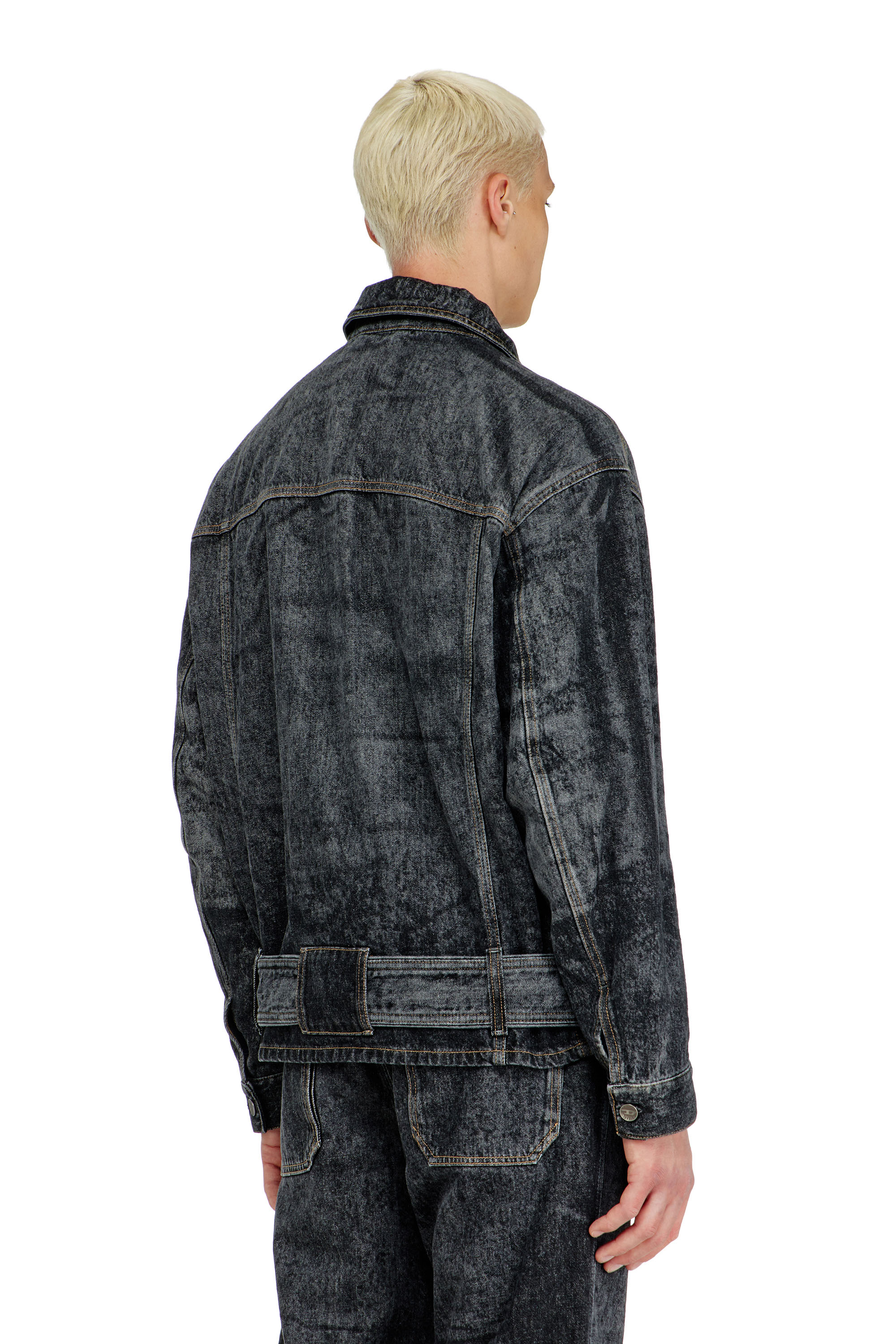 Diesel - D-VALERO-S, Male's デニムジャケット in ダークグレー - 5