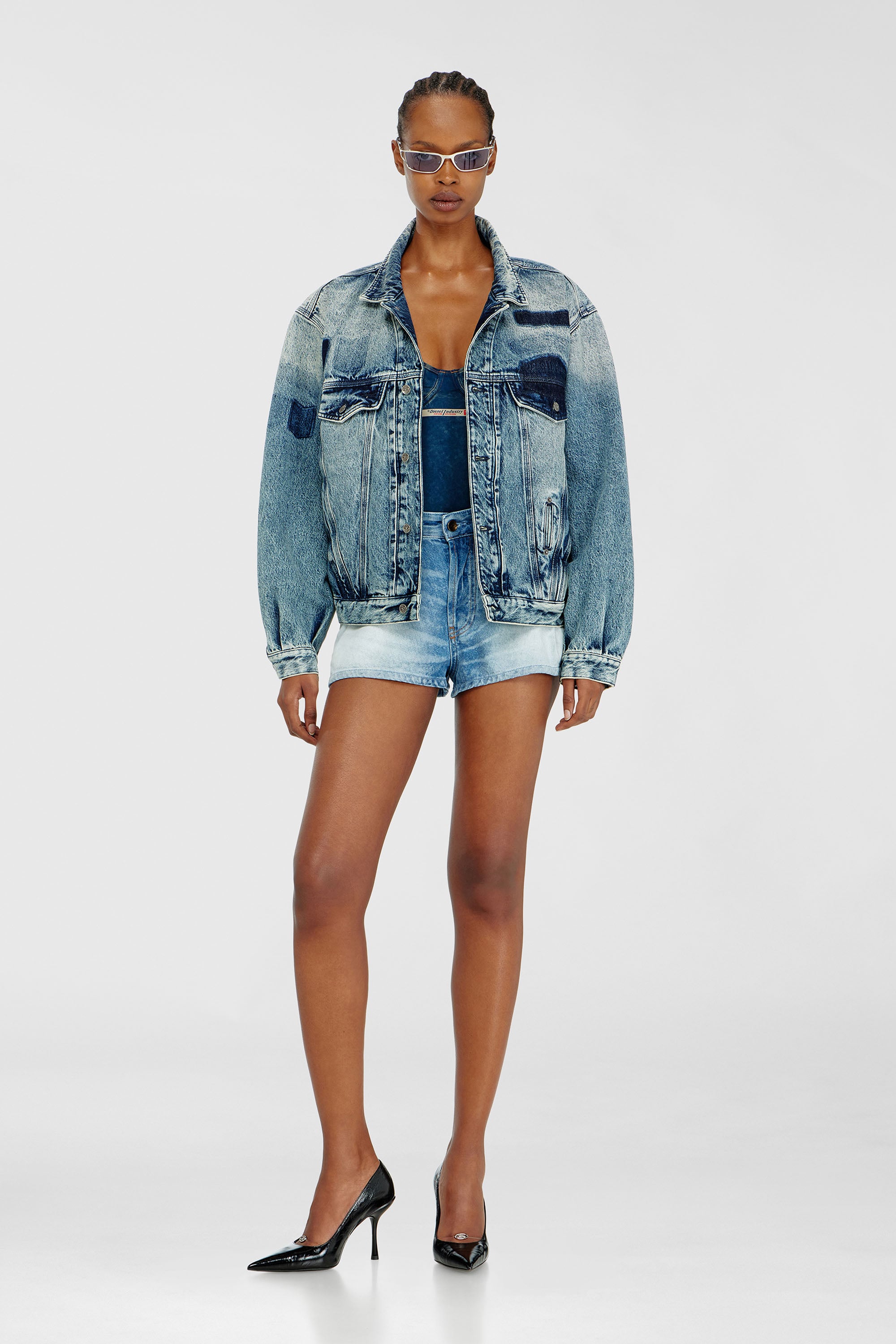 Diesel - D-DENVER-S2, Unisex's デニムジャケット in ミディアムブルー - 2