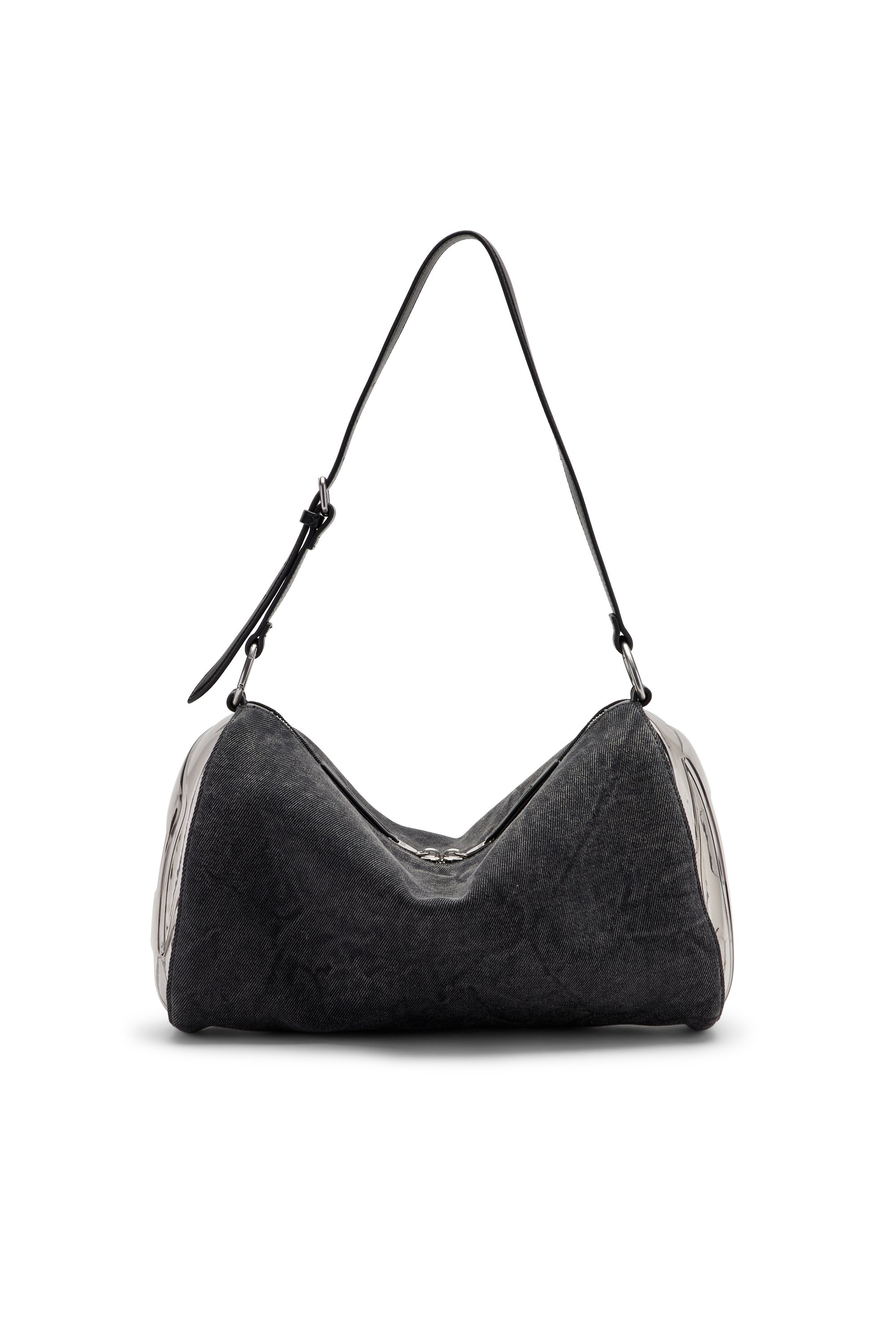 Diesel - LOAD-D SHOULDER BAG X, Unisex's Load-D-Shoulder bag with transparent Oval D sides in ブラック - 2