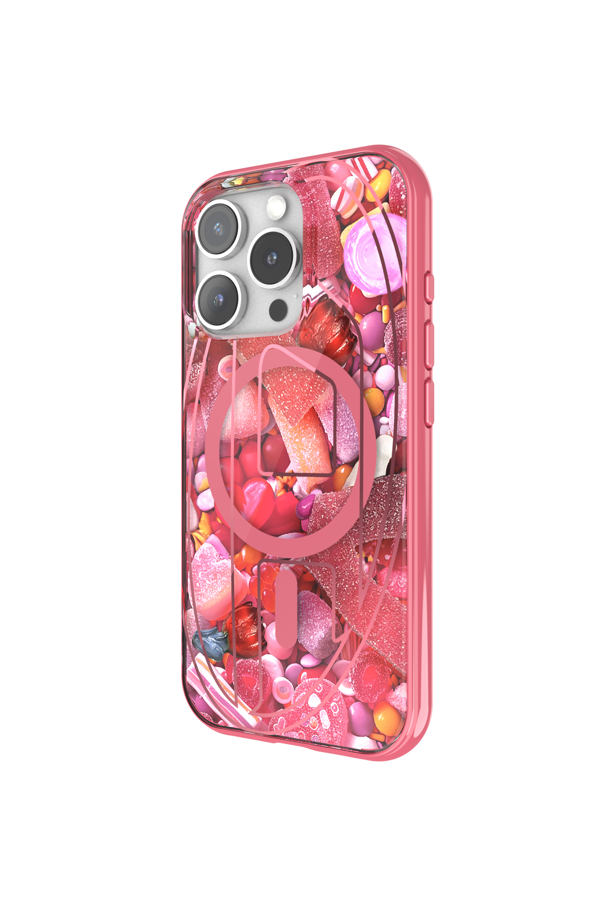 Diesel - 60250 AOP CASE, Unisex's Oval D Case with Magsafe iPhone 16 Pro in ピンク / ホワイト - 2