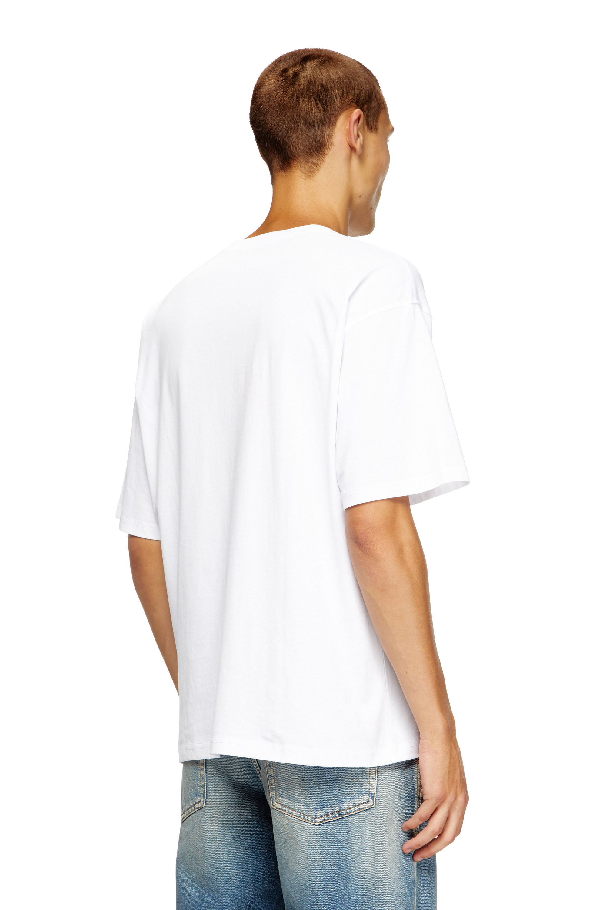 Diesel - T-BOXT-D, Unisex's T-shirt with embroidered D patch in ホワイト - 4