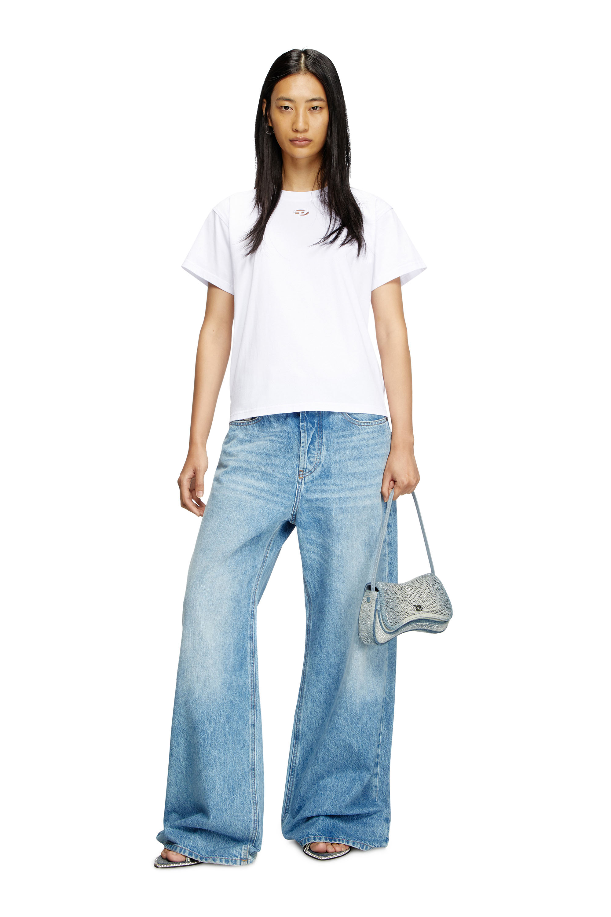 Diesel - T-MAREY, Female's T-shirt with small Oval D in ホワイト - 2
