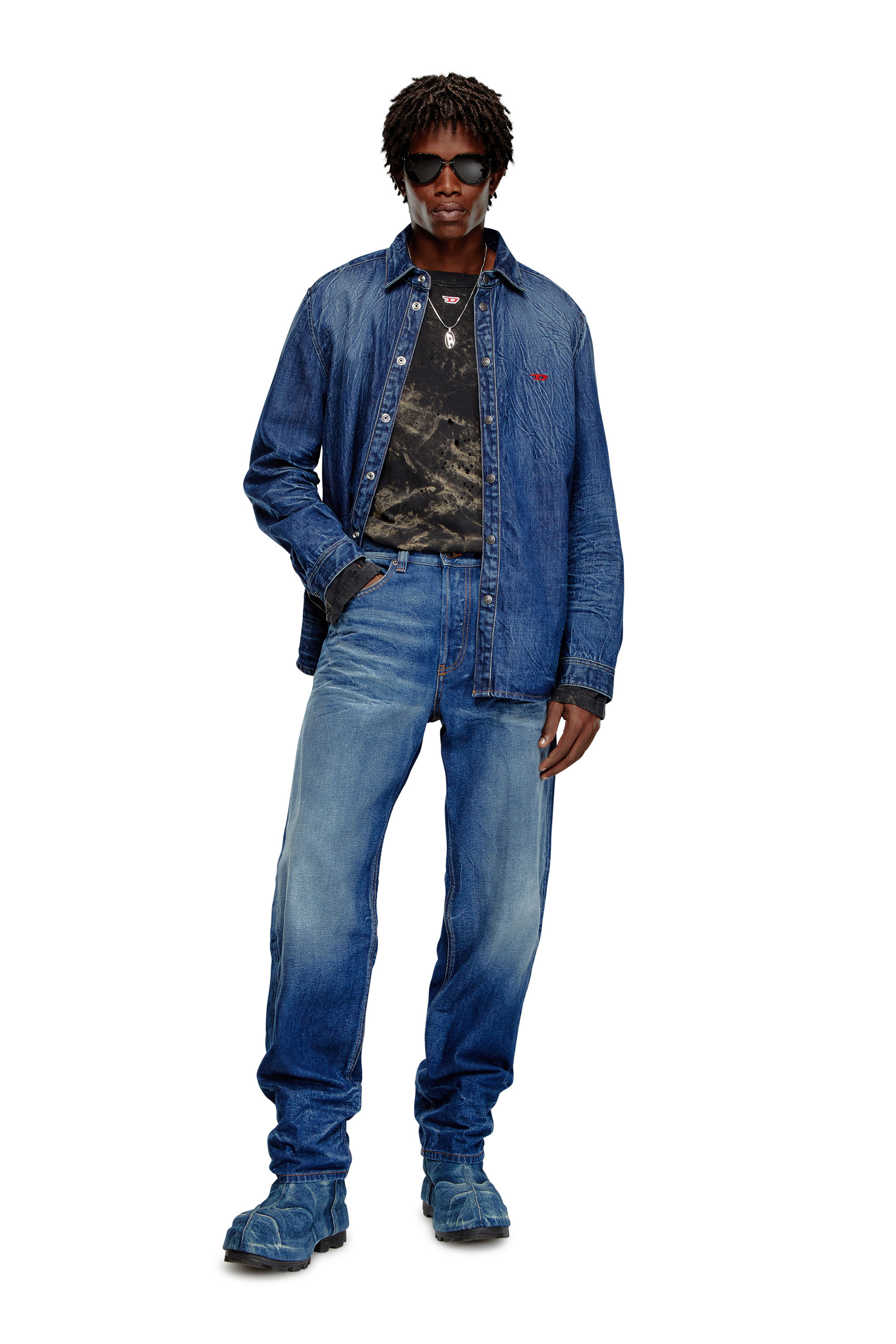 Diesel - Straight Jeans 2010 D-Macs 09I46, ミディアムブルー - Image 4