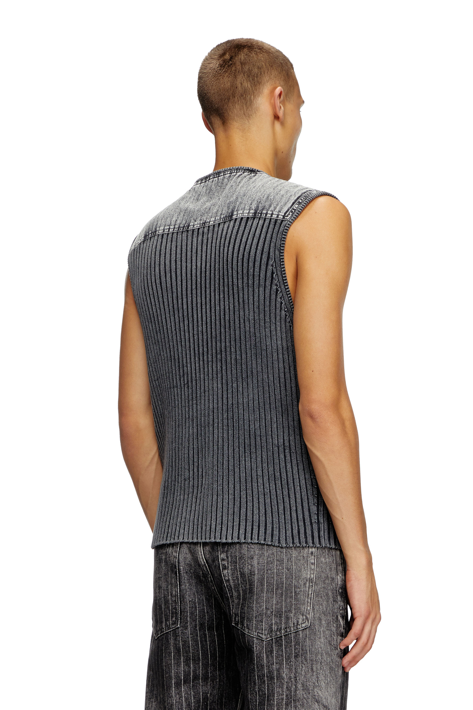 Diesel - K-MARGIE, Male's Utility vest with contrast panels in ダークグレー - 4
