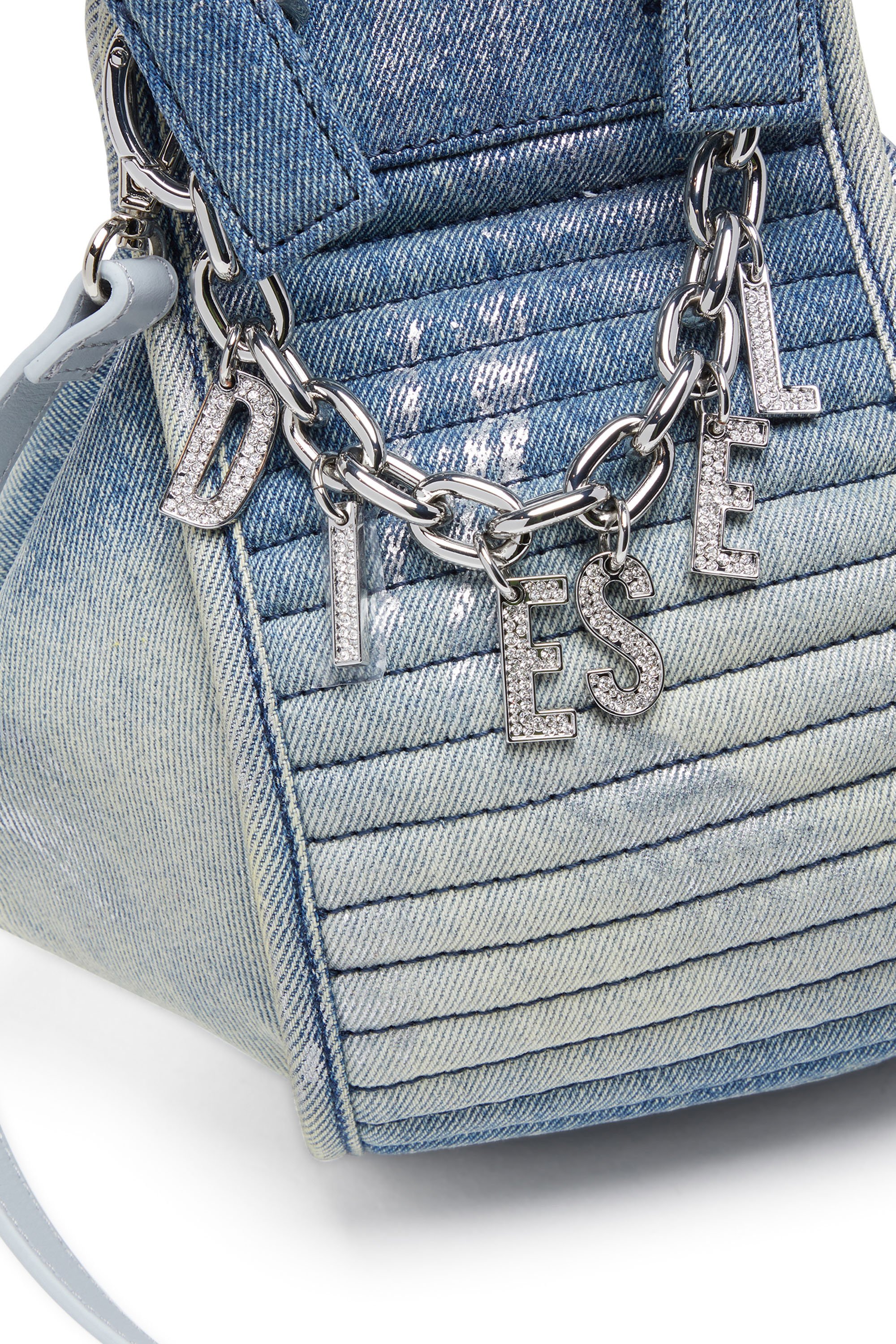 Diesel - D-VINA-XS, Female's D-Vina-Xs-Handbag in reflective solarised denim in ブルー - 4