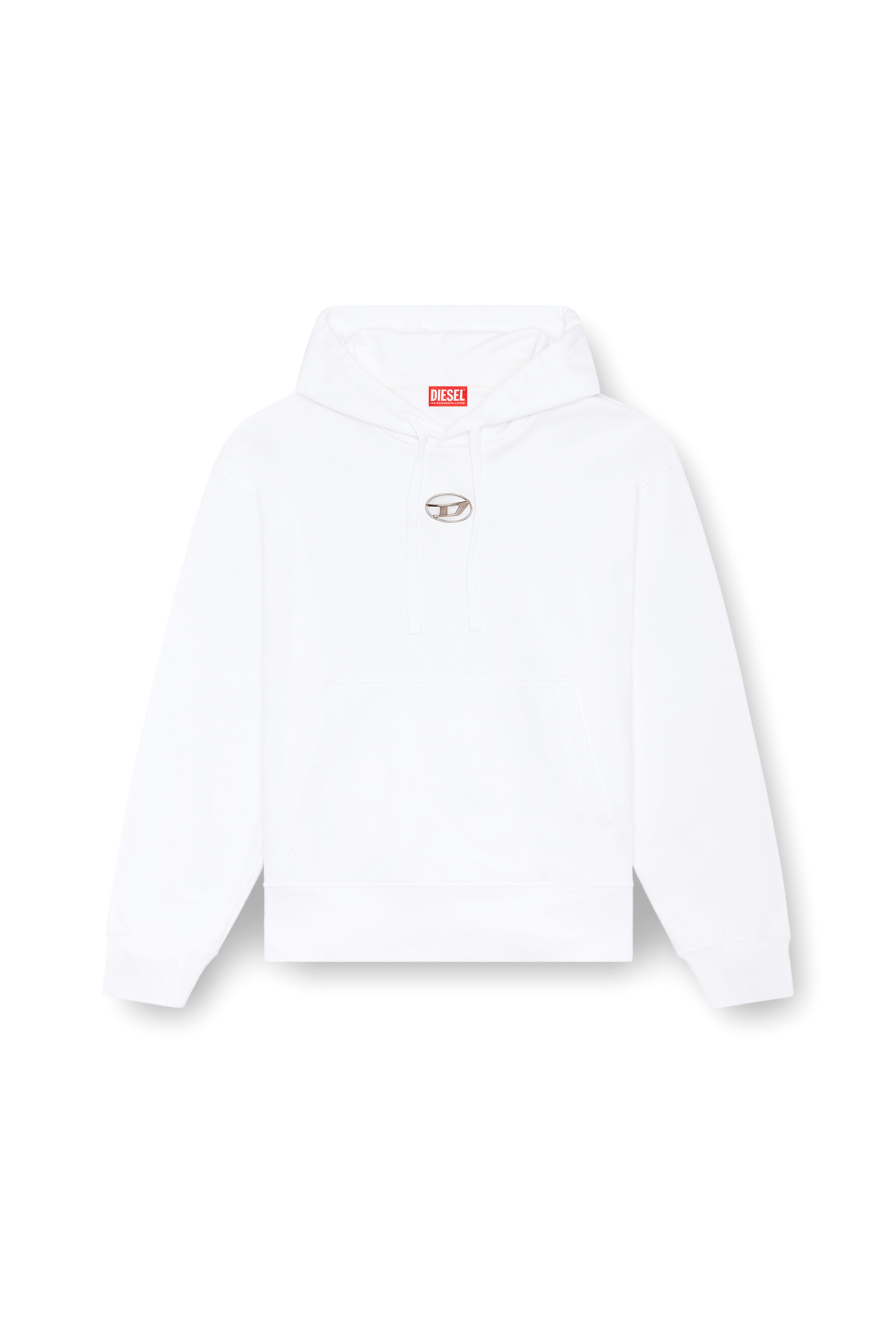Diesel - S-MACS-HOOD-OD, Male's スウェットパーカーオーバルＤ in ホワイト - 3