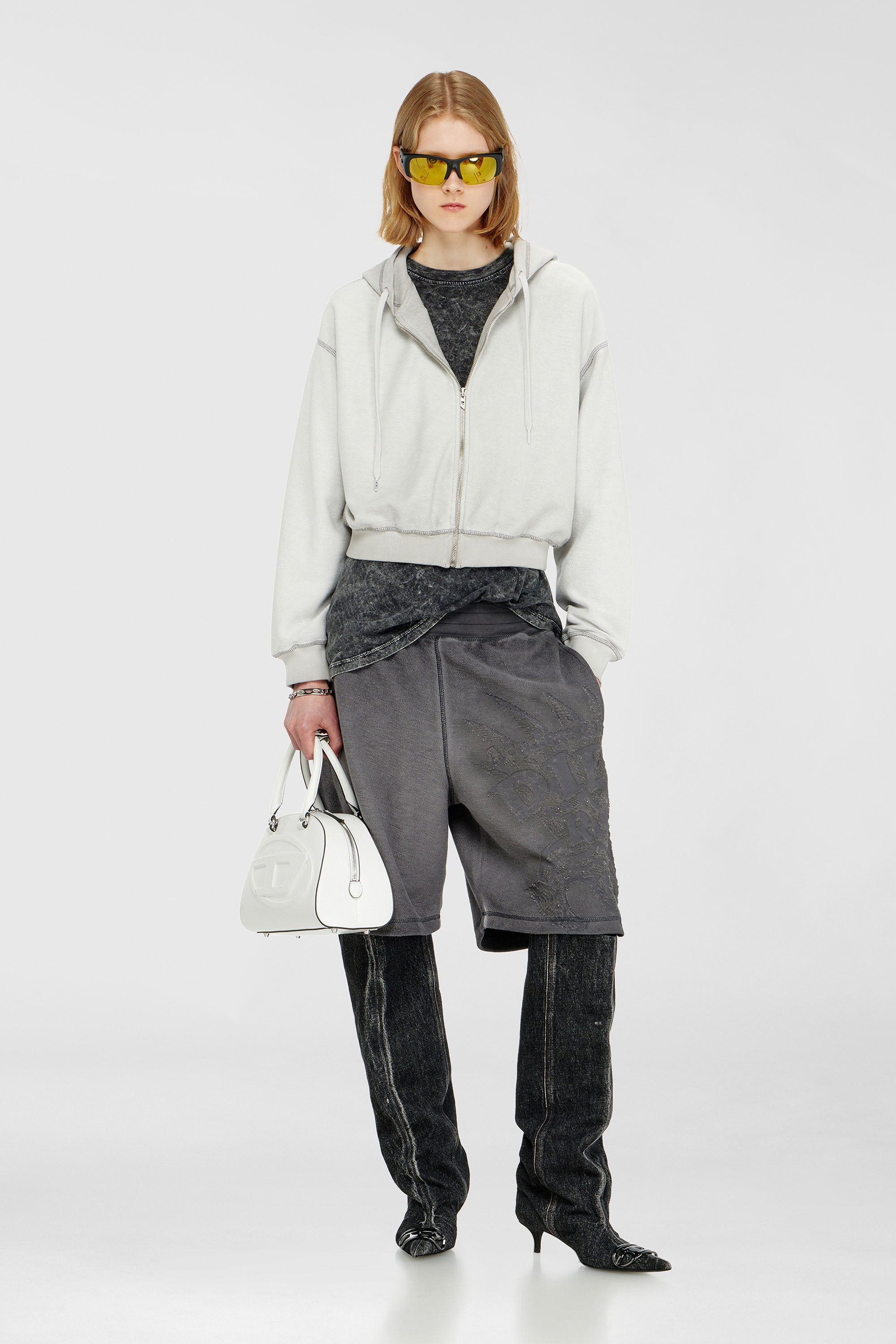 Diesel - F-SUNNY-HOOD-ZIP, Female's ジップアップパーカー in ライトグレー - 2