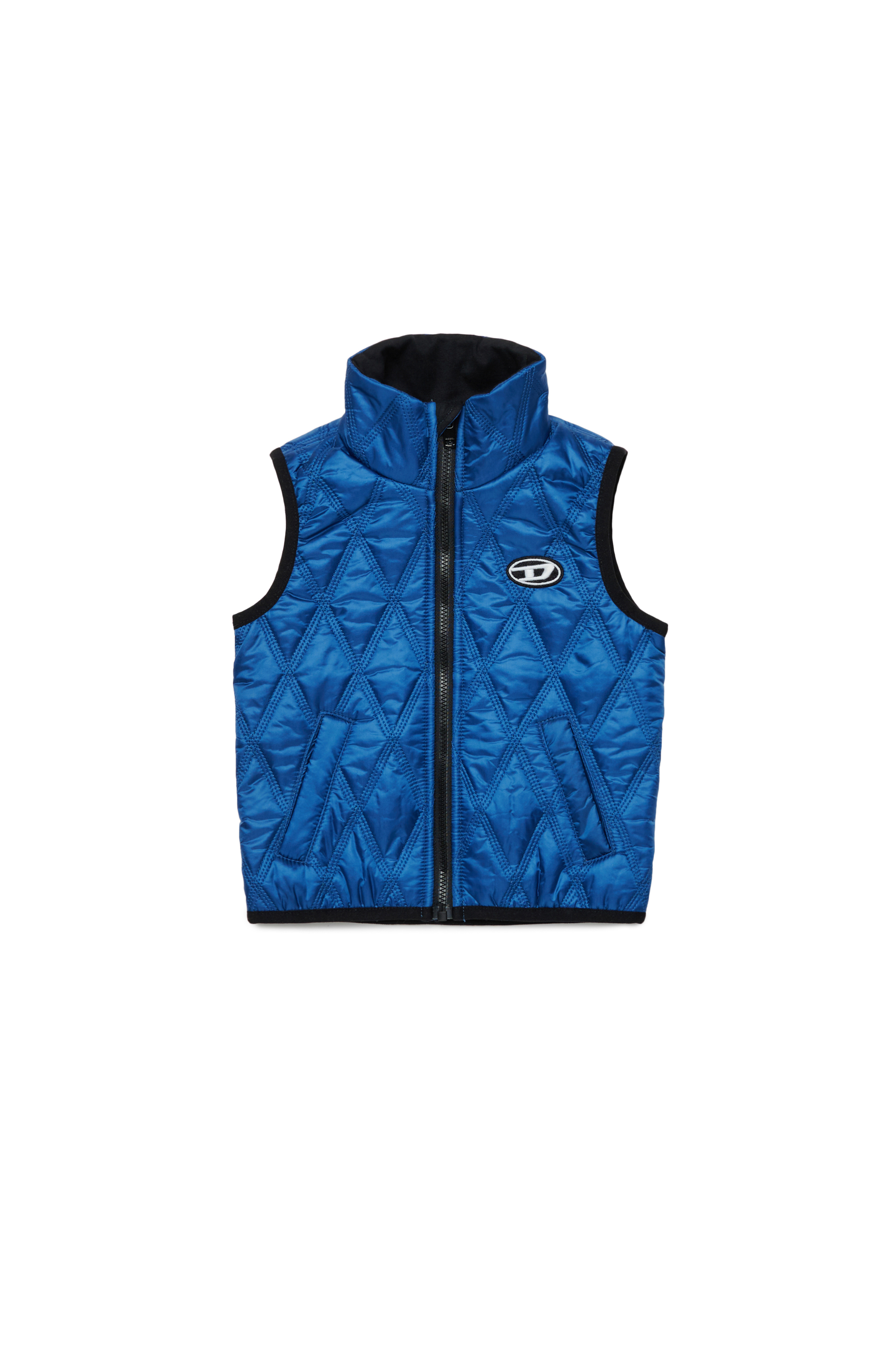 Diesel - JFOKKLOGONHB, Unisex's Quilted vest with Oval D patch in ブルー - 1