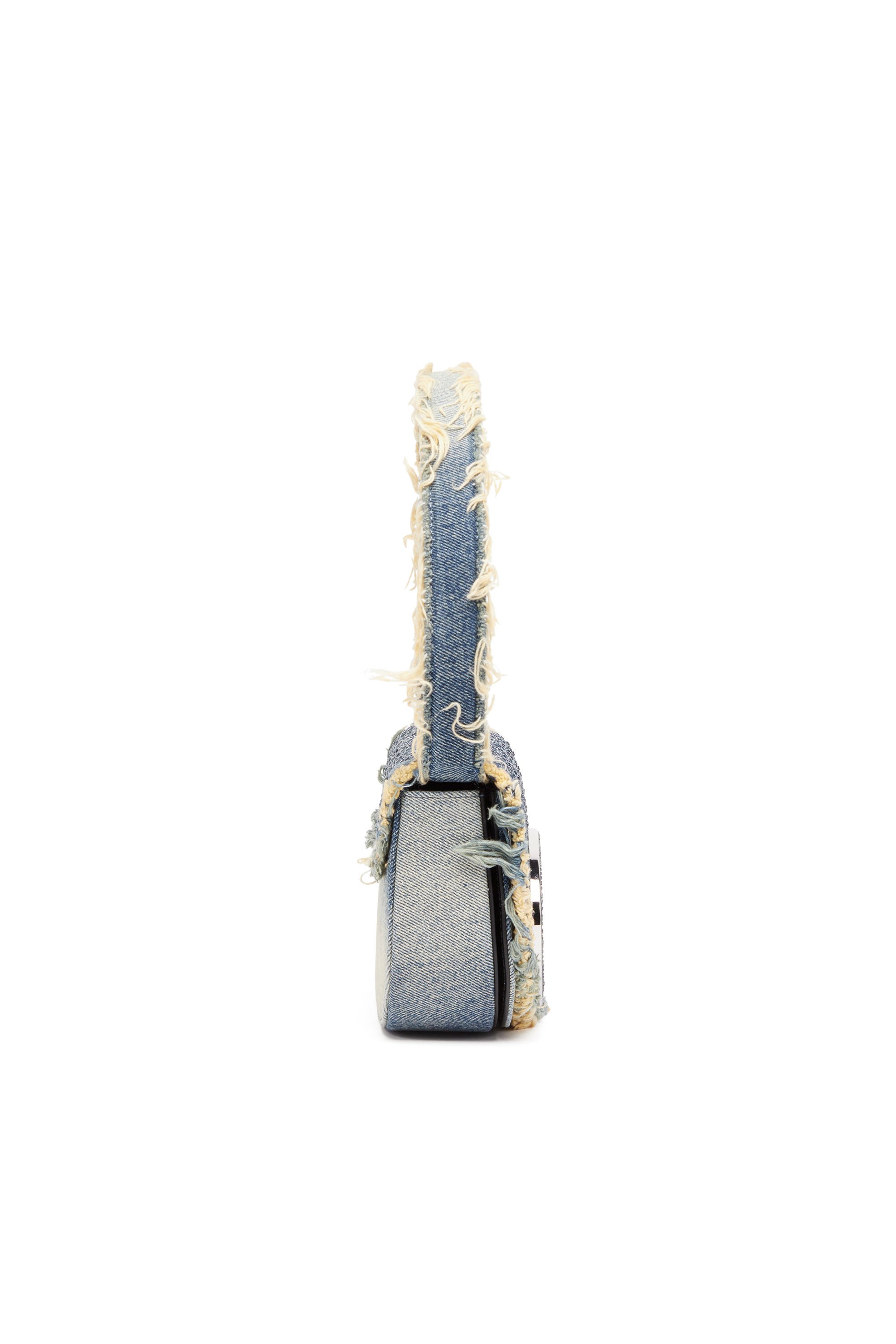 Diesel - 1DR, Female's 1DR-Iconic shoulder bag in denim and crystals in ブルー - 3