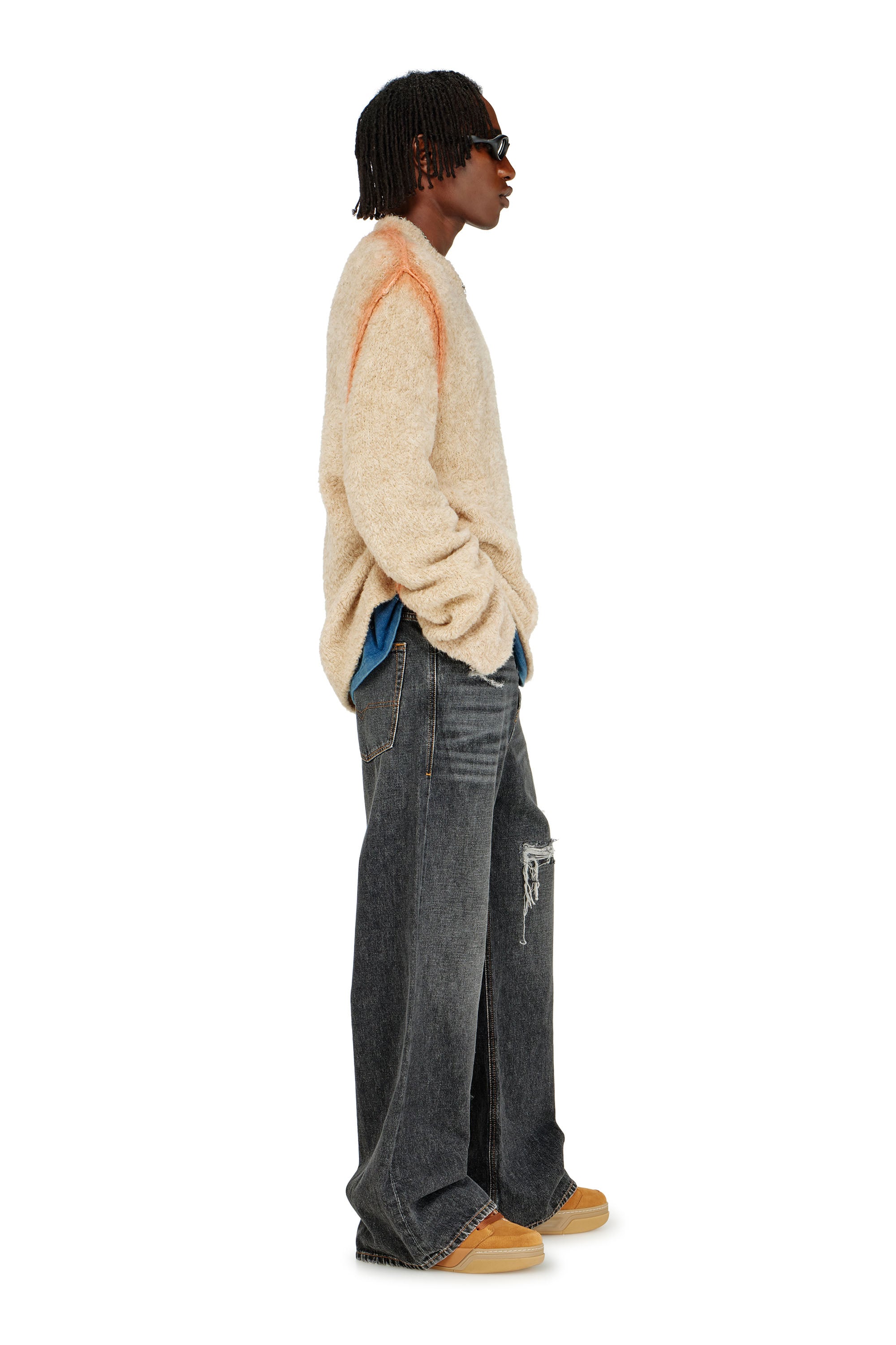 Diesel - Male's Relaxed Jeans D-Rise 007DN, ブラック/ダークグレー - 2