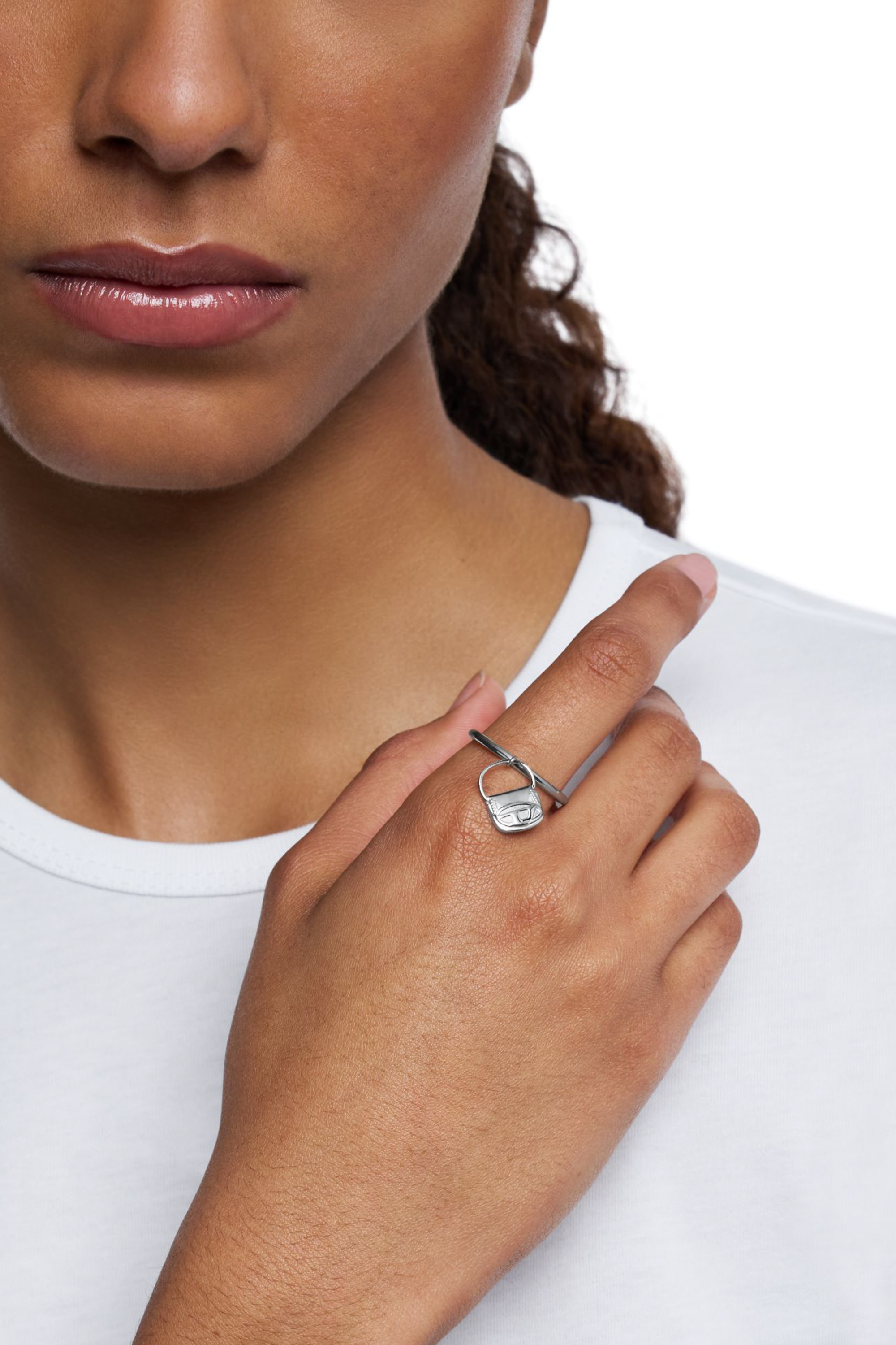 Diesel - DX1619040 JEWELLERY, Unisex's Stainless steel 1dr bag charm ring in シルバー - 3