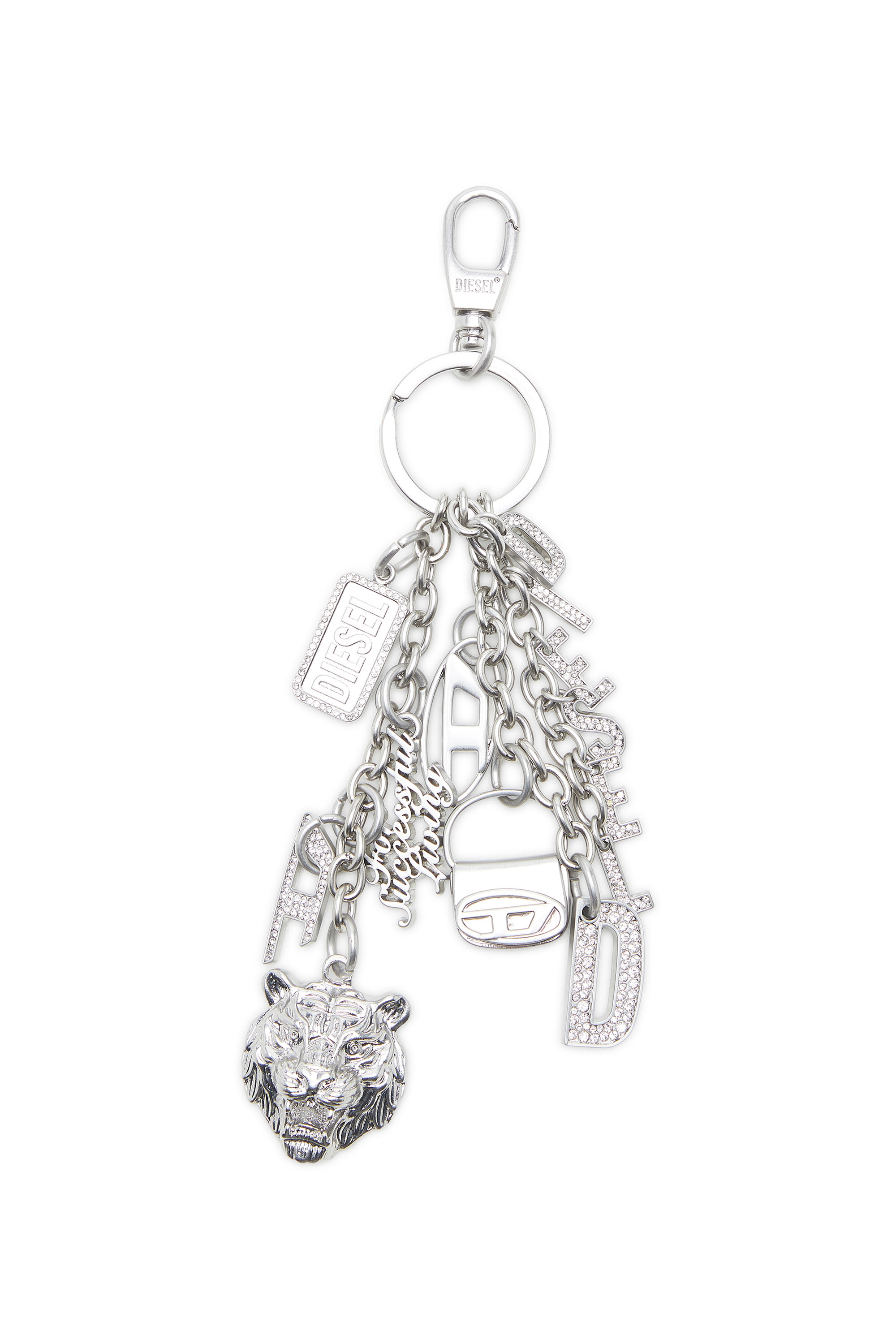 Diesel - HOSHI KEYCHAIN, Unisex's Multi-charm chain keyring in シルバー - 1