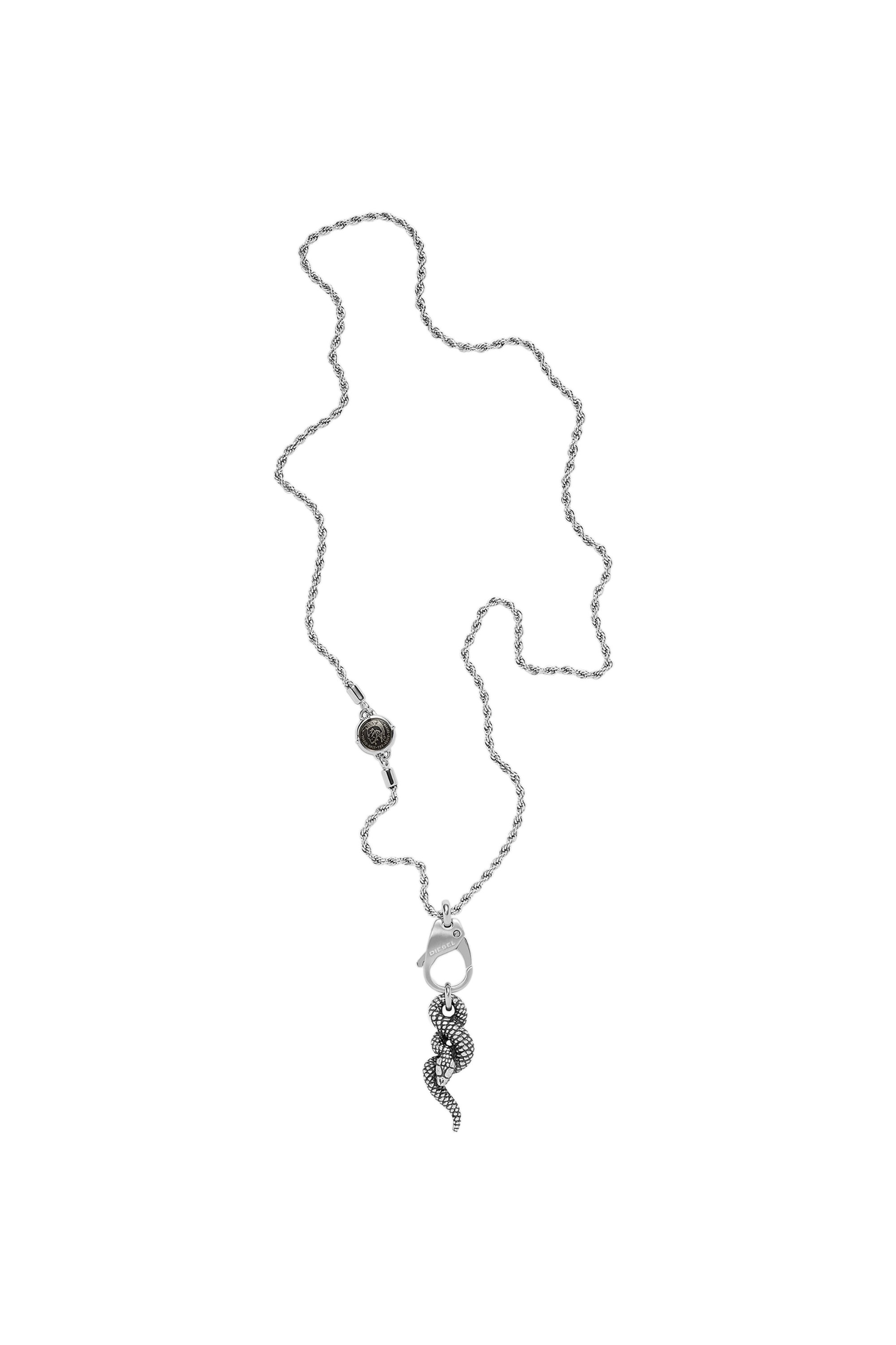 Diesel - DX1278, Male's Stainless steel snake pendant necklace in シルバー - 1