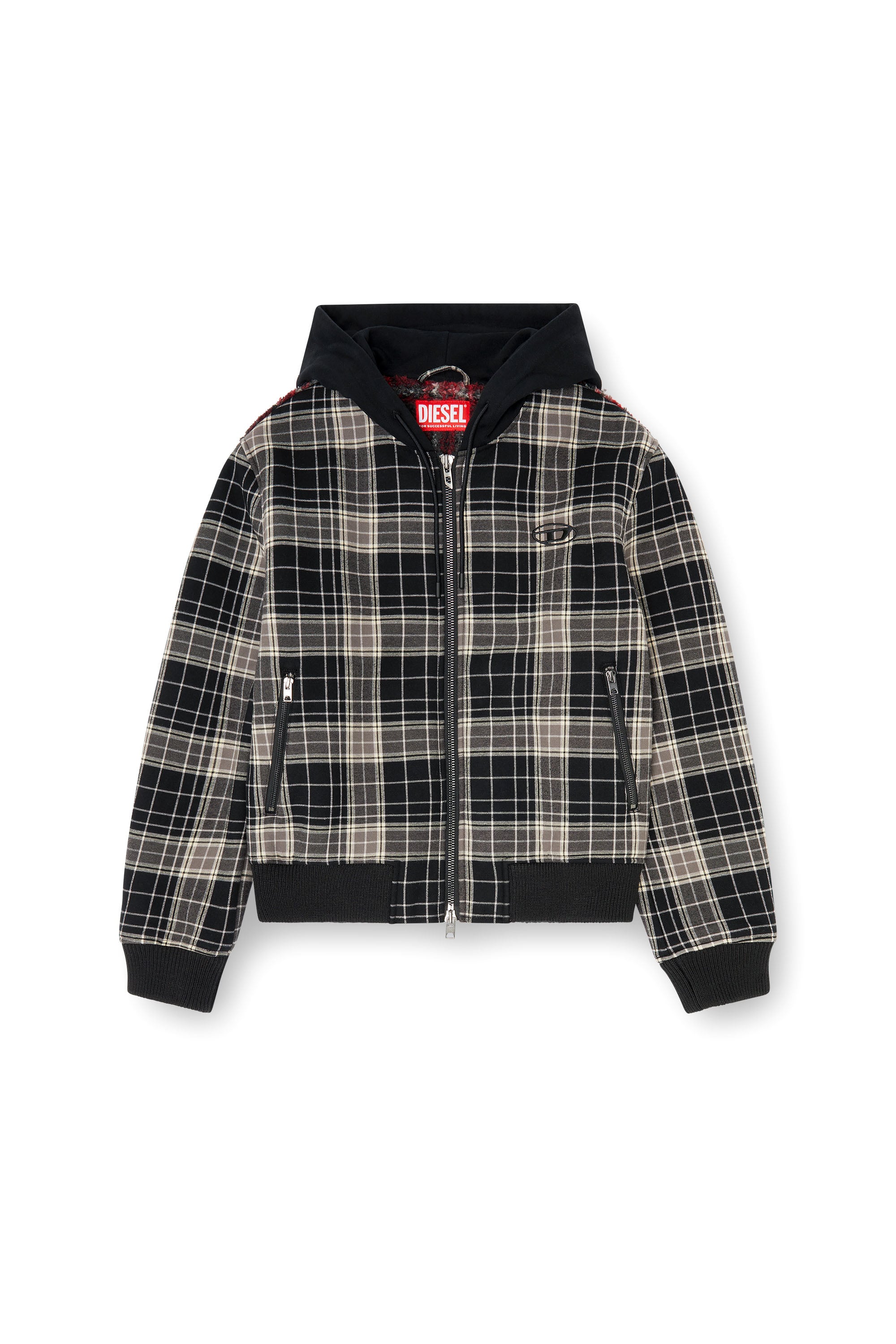 Diesel - W-KUNST, Male's ボンバージャケット in グレー/ブラック - 3
