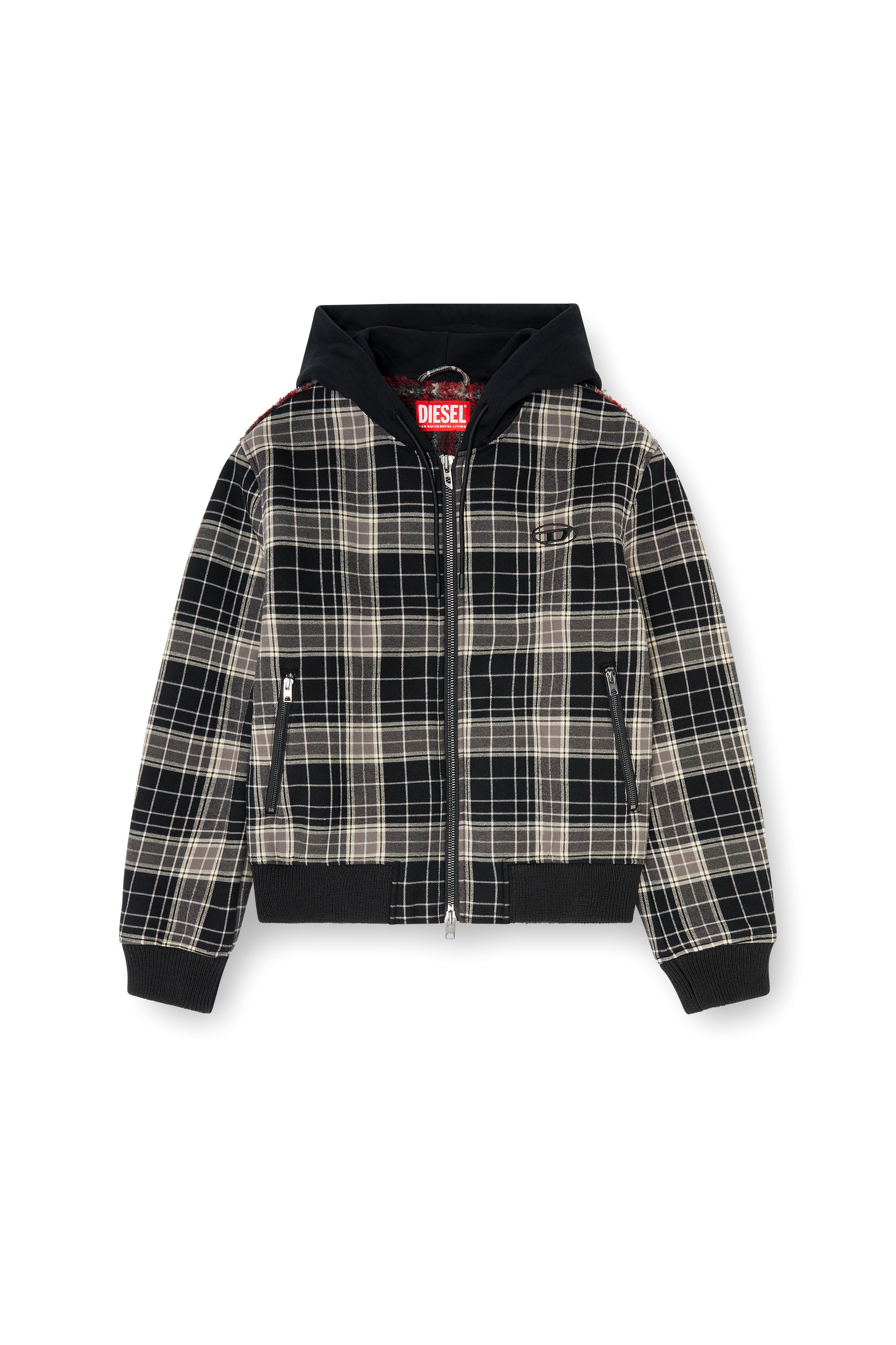 Diesel - W-KUNST, Male's ボンバージャケット in グレー/ブラック - 2