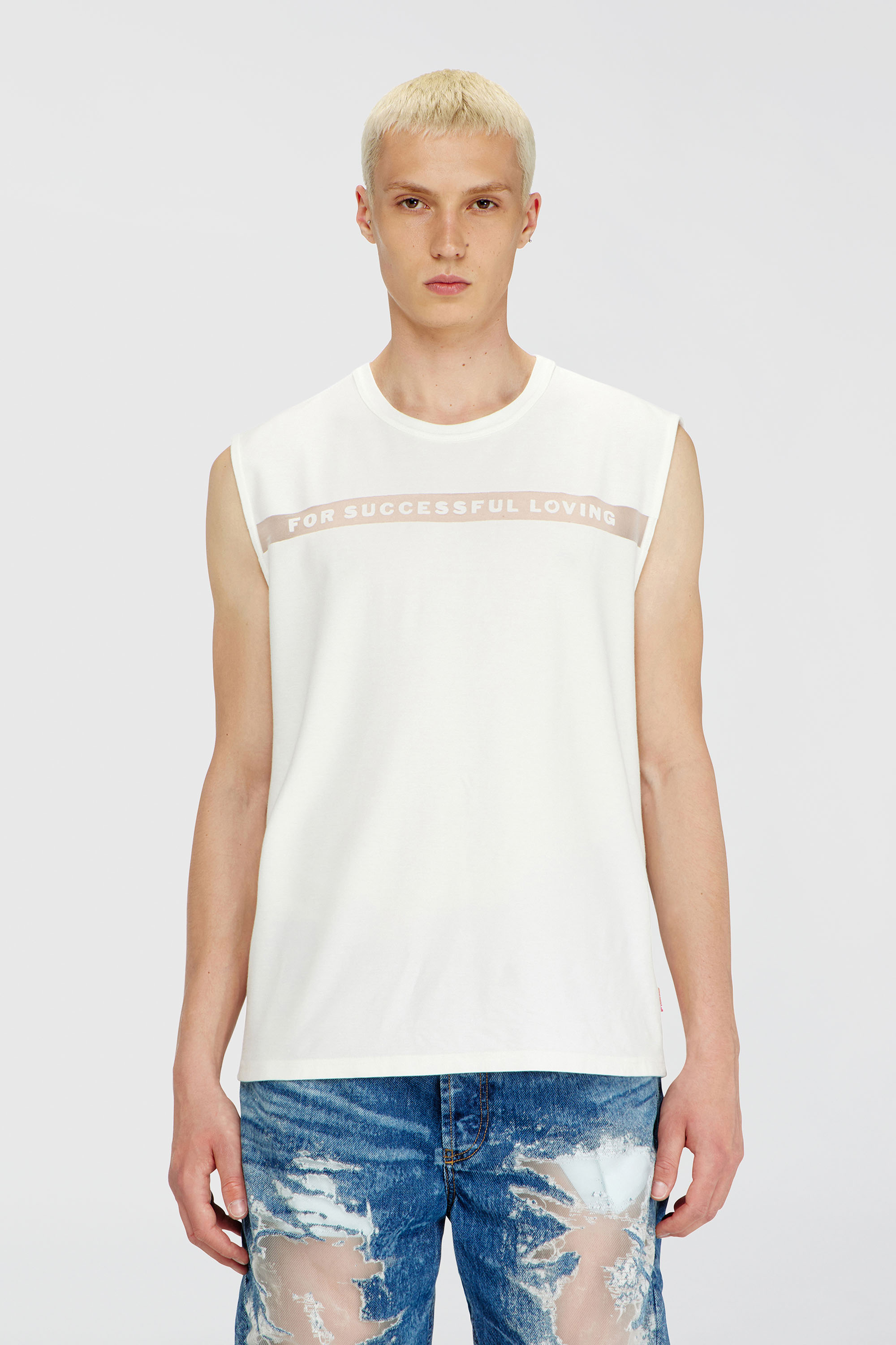 Diesel - PR-T-NORM-BISC-MATI-R, Unisex's Tank top with For Successful Loving logo in ホワイト - 3