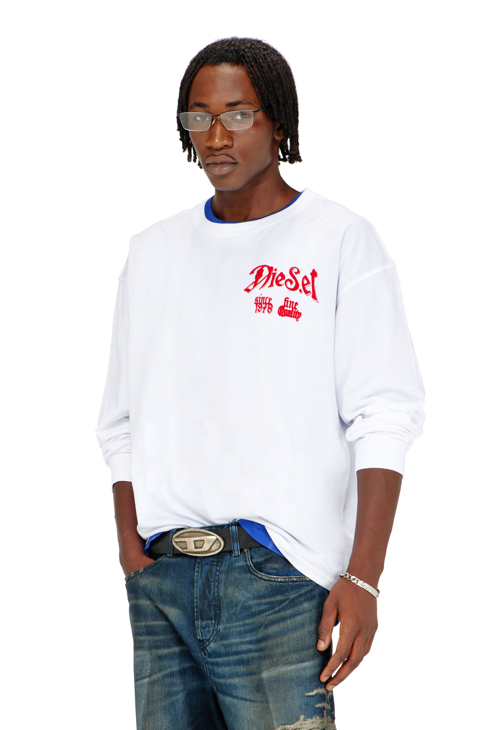 Diesel - T-BOXT-LS-AA6, Male's 長袖Tシャツ in ホワイト - 1