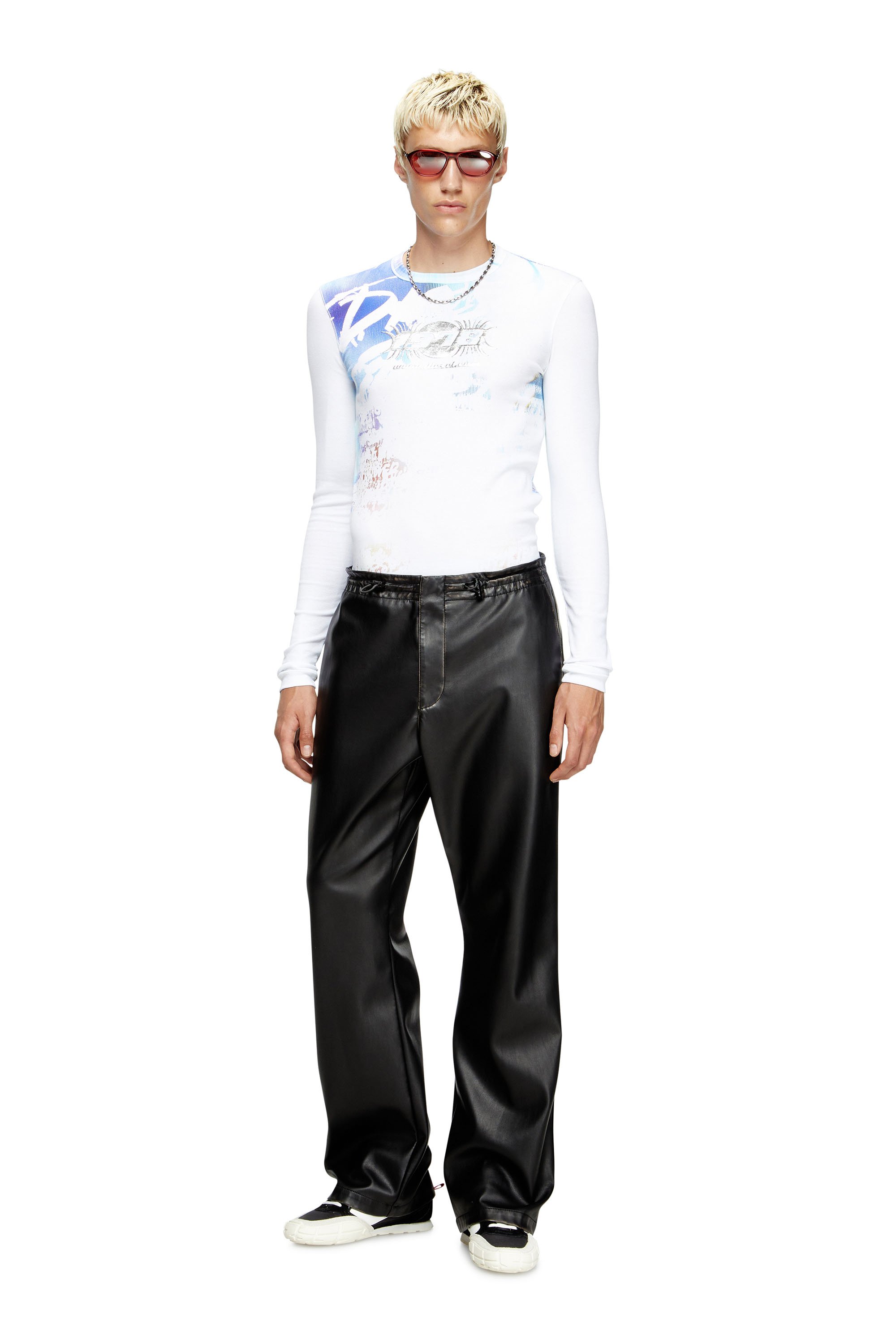 Diesel - T-RIBBER-LS-T3, Male's Long-sleeve T-shirt with graffiti print in null - 2