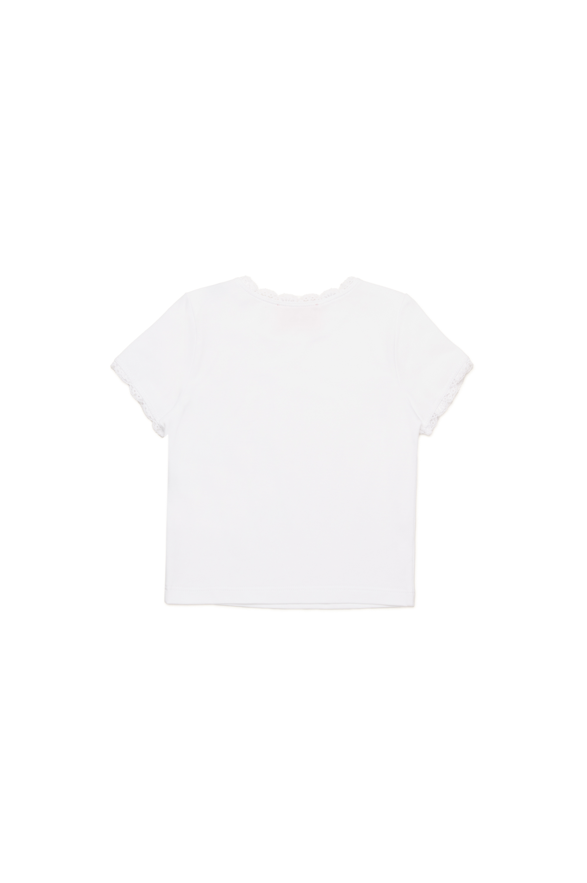 Diesel - TLUCIB, Female's Lace-trim T-shirt with sunglasses print in ホワイト - 2