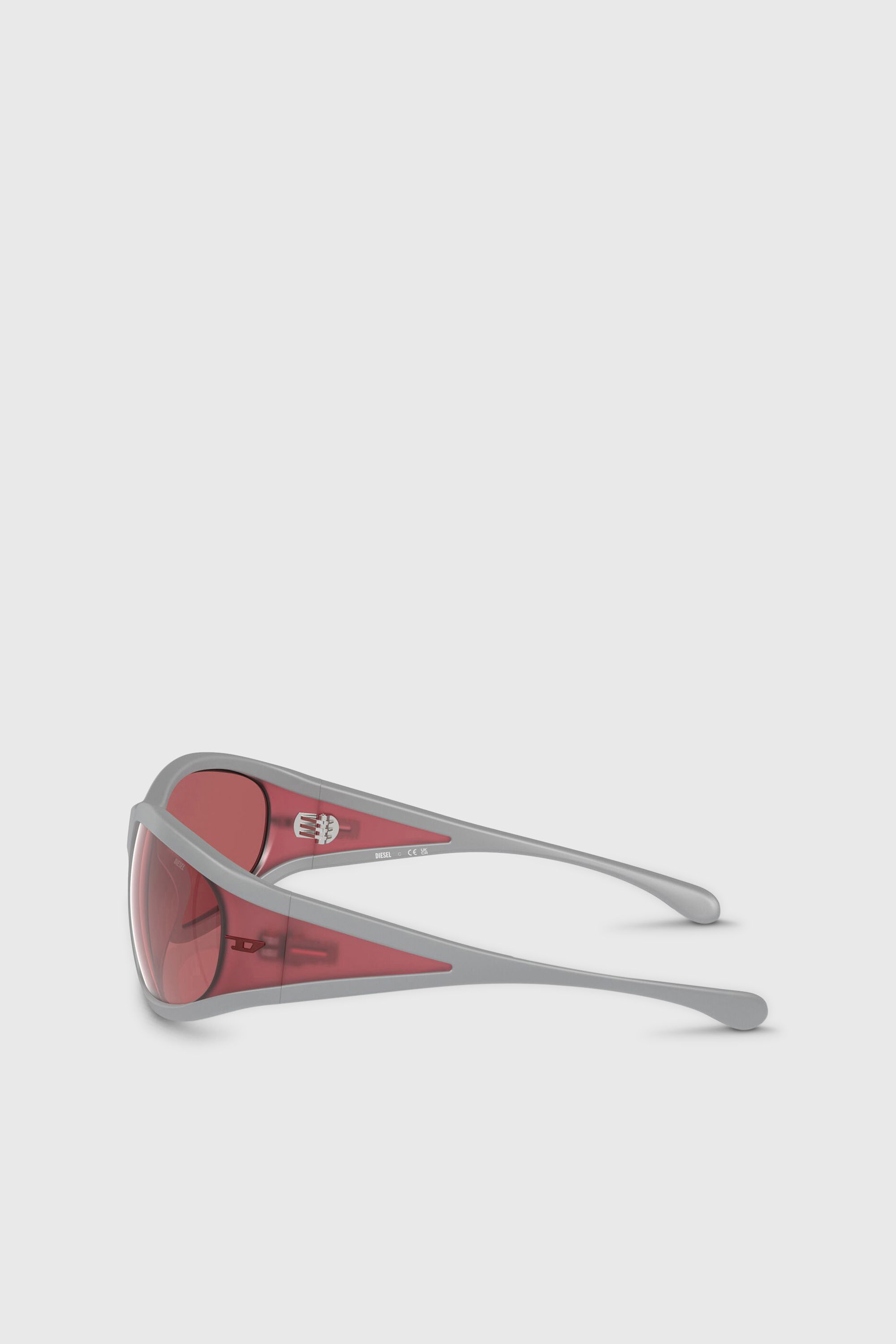 Diesel - 0DL3002, Unisex's Rectangular sunglasses in acetate in グレー/レッド - 2