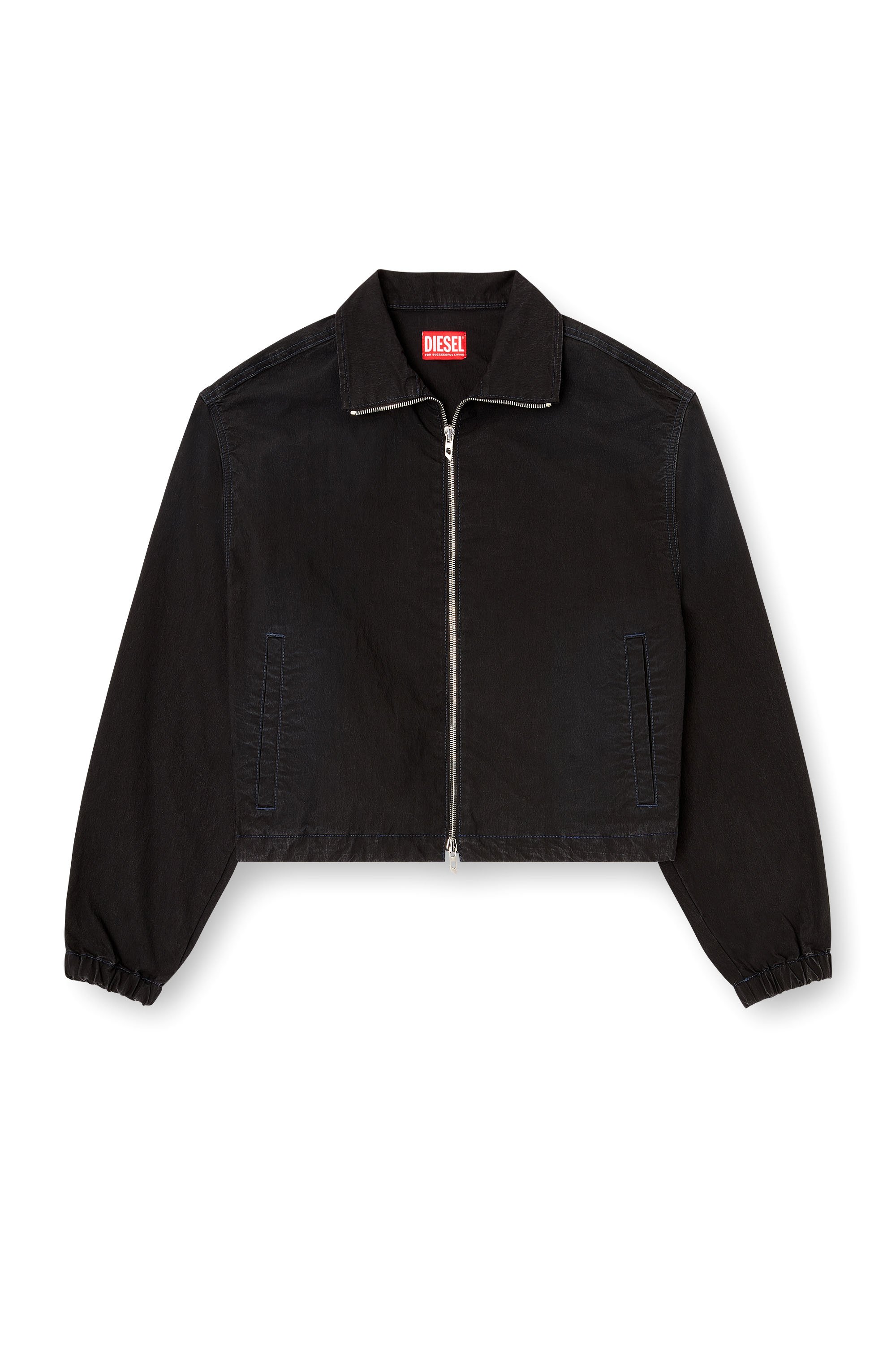 Diesel - DE-SANDERZ JOGG, Female's High-neck technical JoggJeans jacket in ブラック - 3